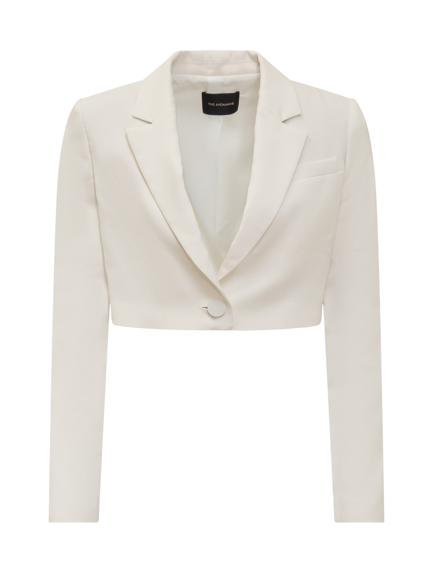 The Andamane Lou Lou Crop Blazer In Off White