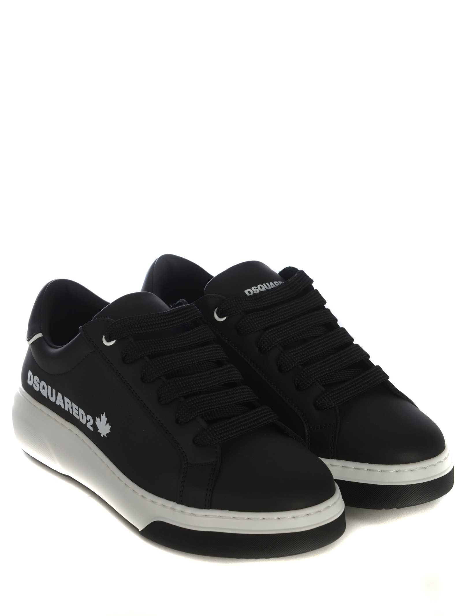 Shop Dsquared2 Sneakers  Bumper In Leather In Black