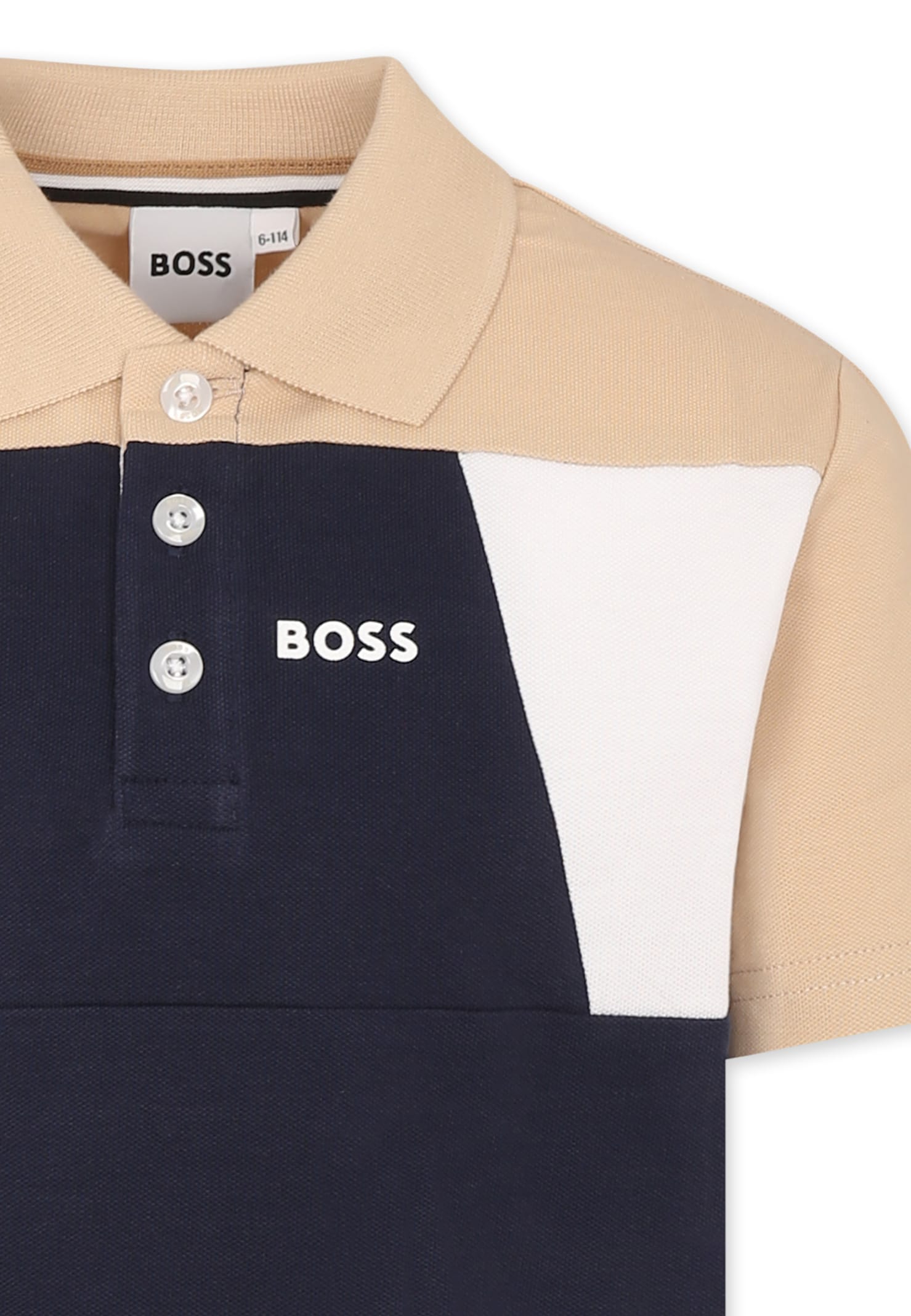 Hugo Boss Boy's Short-sleeve Colorblock Polo Shirt In Blue