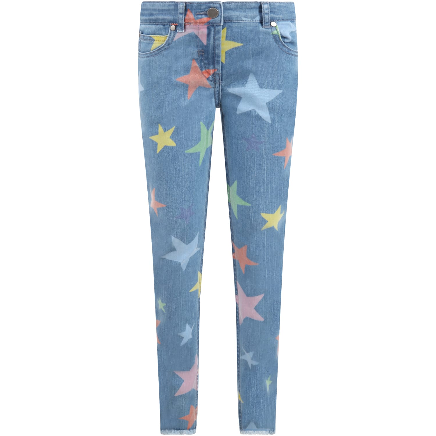 Stella McCartney Kids Light Blue Jeans For Girl With Stars