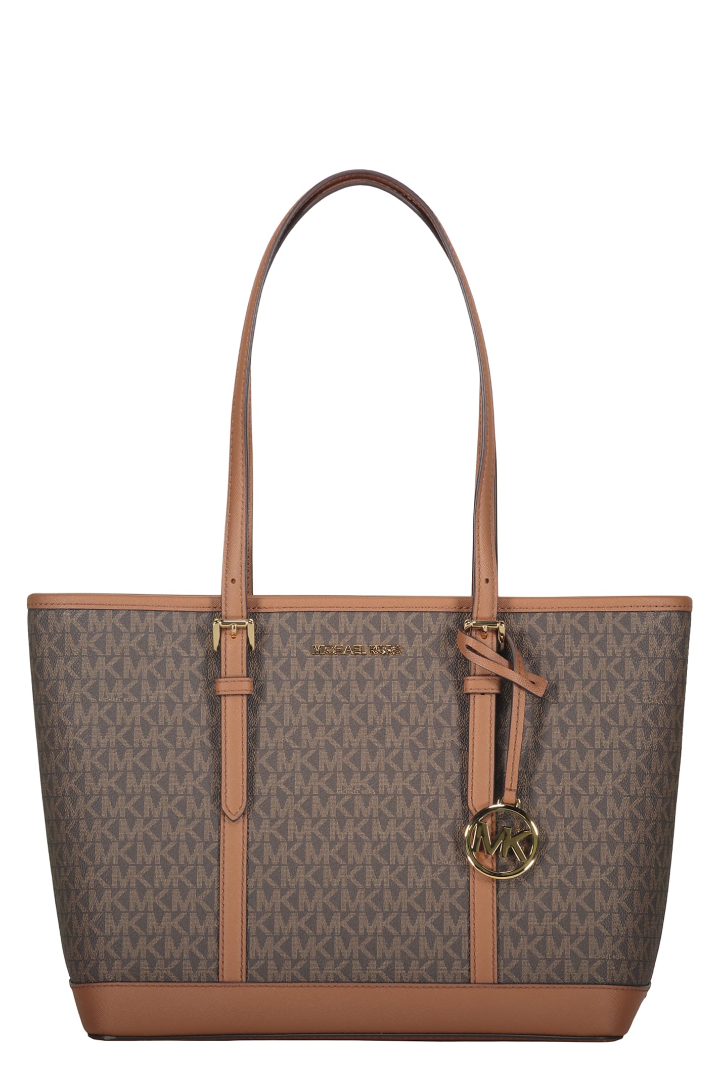 Michael Kors Logo Detail Tote Bag In Brown