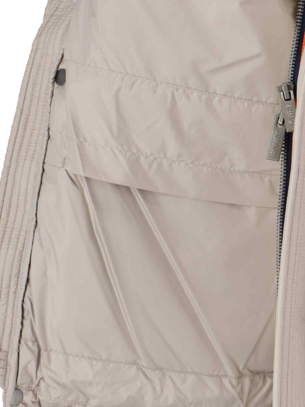 K-way Beige Minimalist Jacket With Front Zipper Closure In Neutral