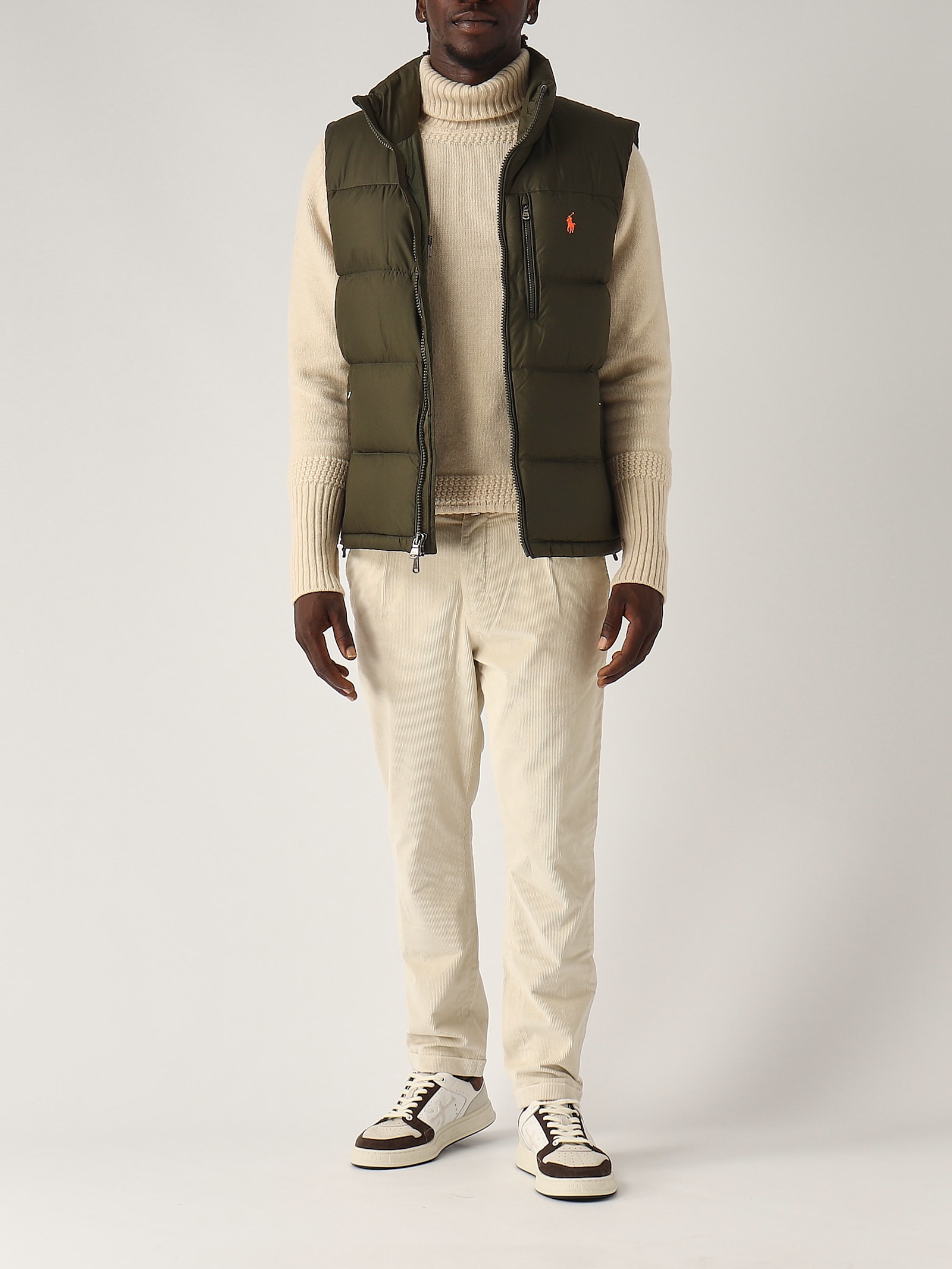 Shop Polo Ralph Lauren Gilet Piuma Danatra Jacket In Militare