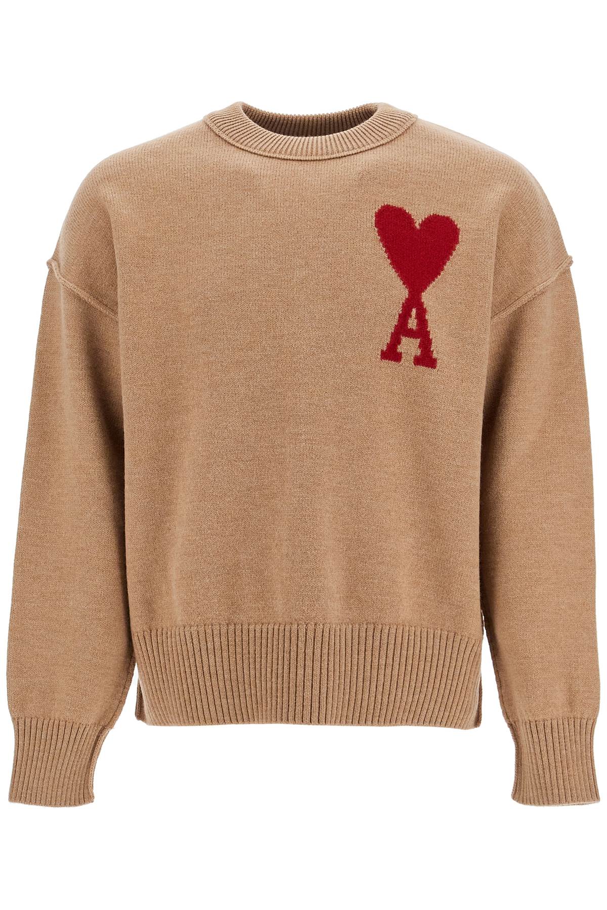 Shop Ami Alexandre Mattiussi Ami De C Ur Sweater In Neutrals/red