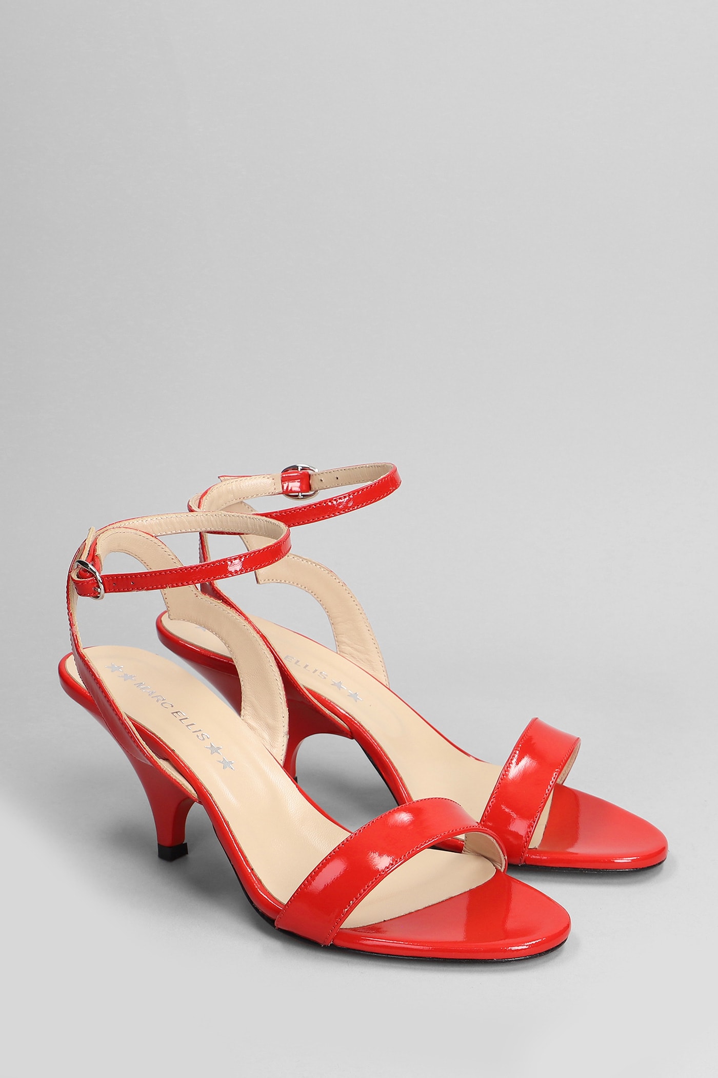 Shop Marc Ellis Sandals In Red Patent Leather