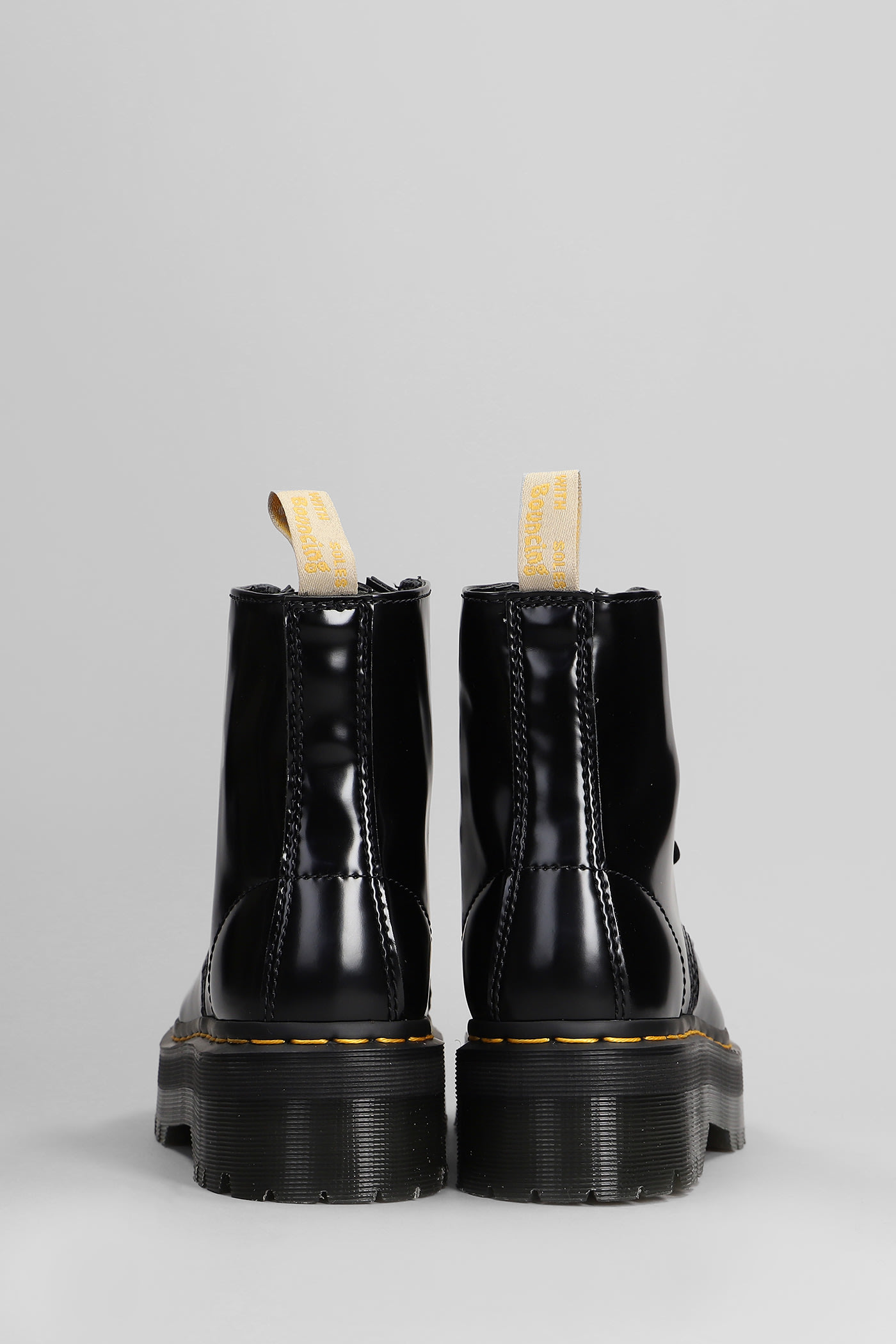 DR. MARTENS VEGAN SINCLAIR COMBAT BOOTS IN BLACK SYNTHETIC