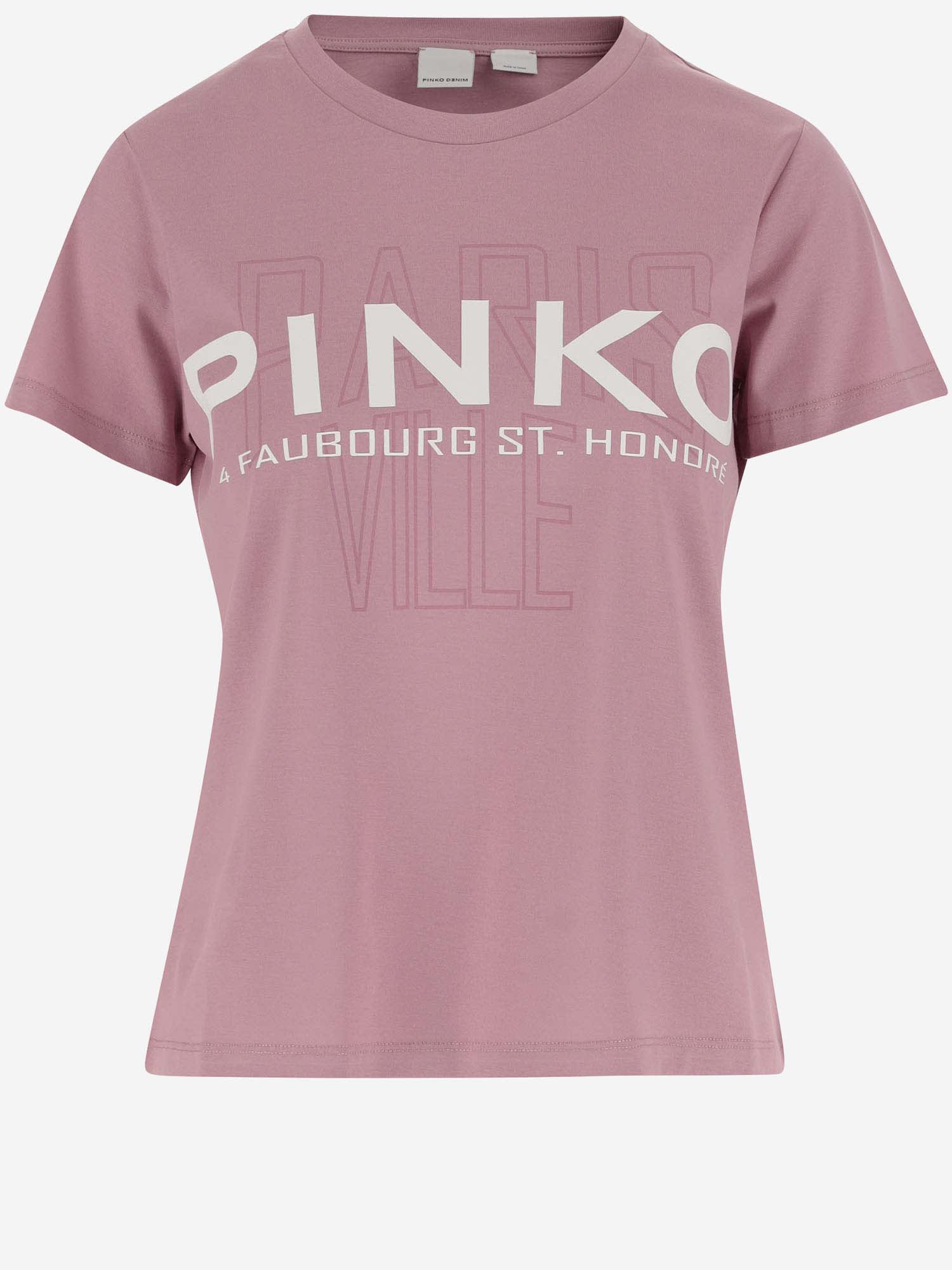 Cotton T-shirt With Logo Pinko
