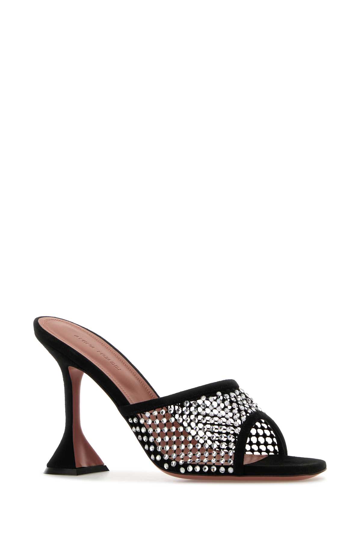 Amina Muaddi Lupita Open-knit And Leather Mules