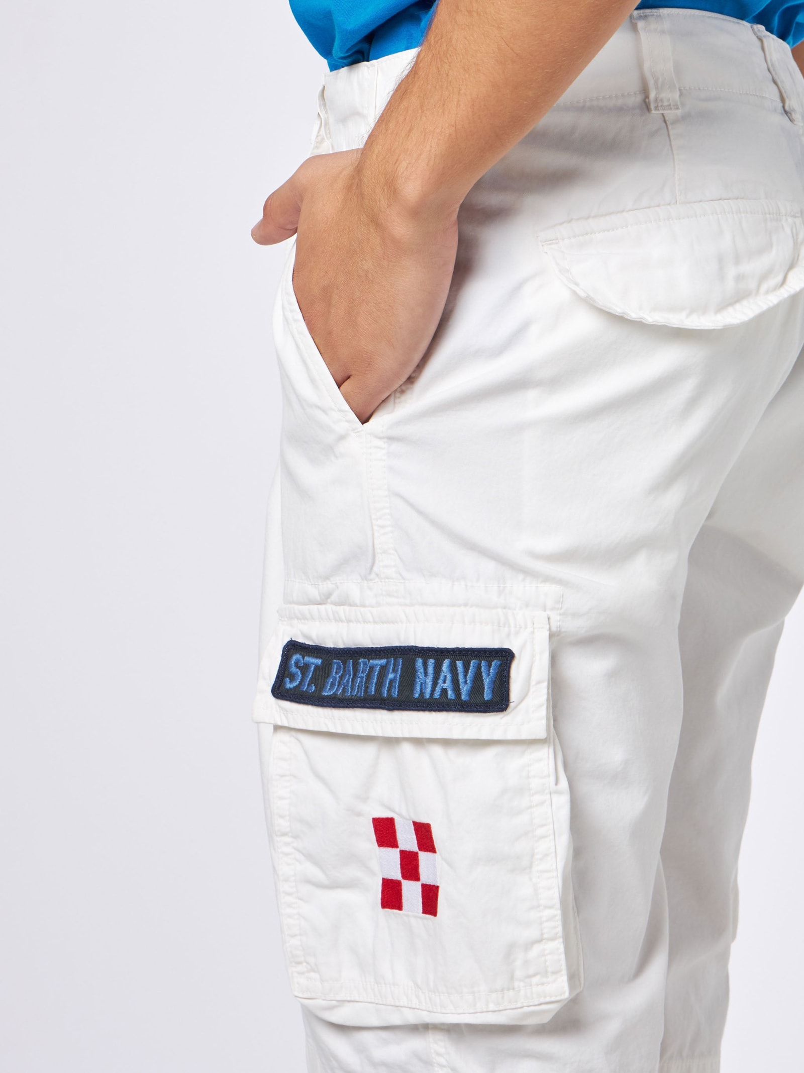 Mc2 Saint Barth Bermuda Freeport White With Pockets In White