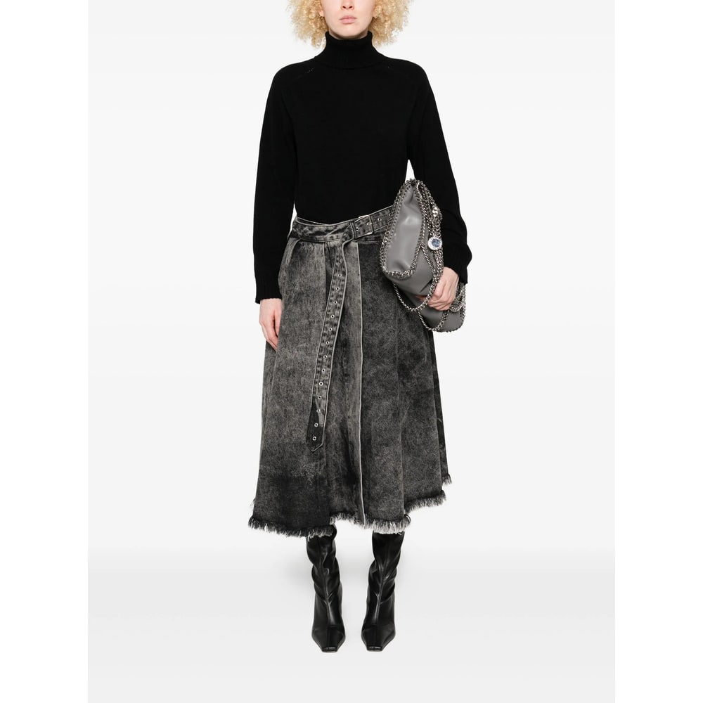 Twinset Twin-set High Neck Cashmere Blend Sweater In Black