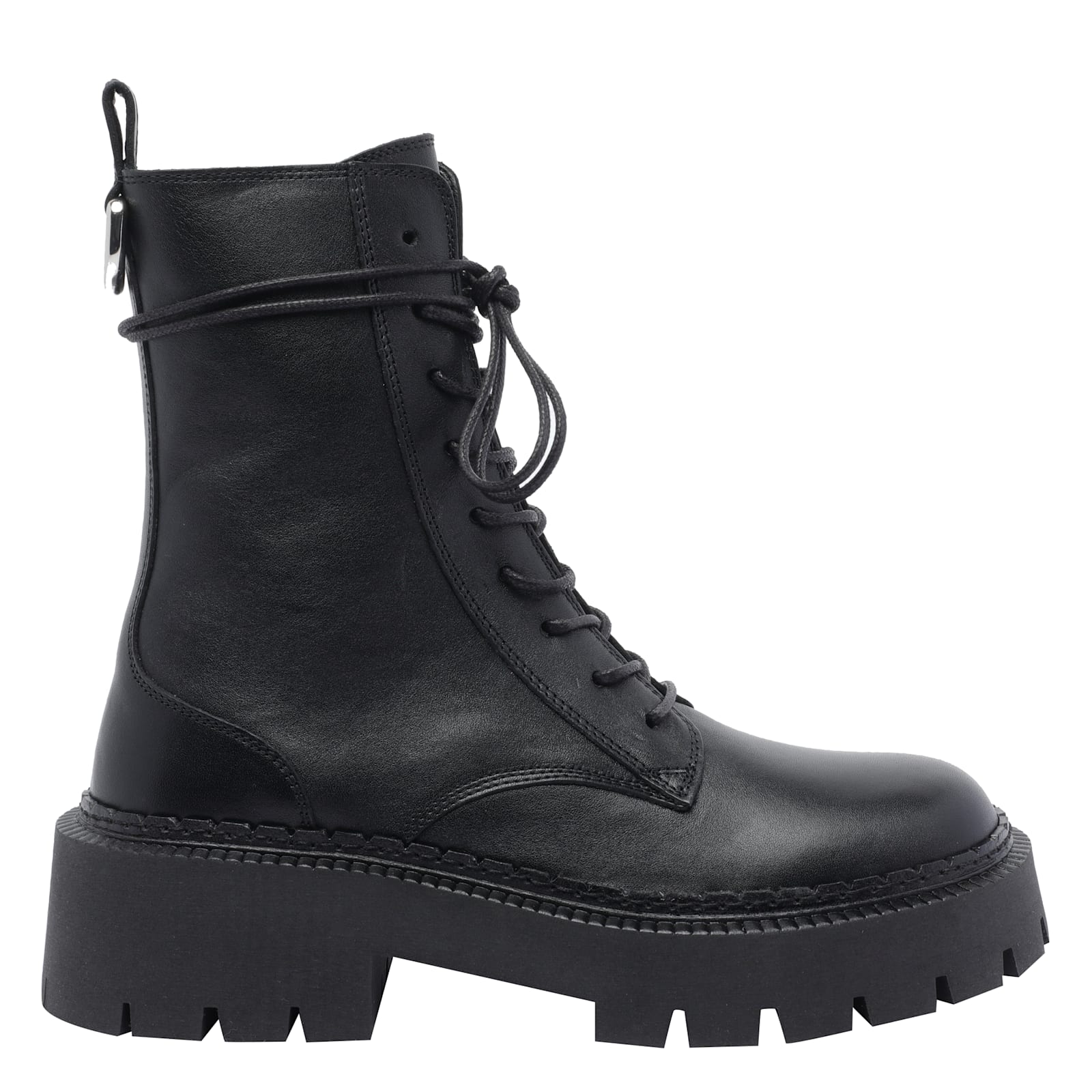 Vic Matie Etna 101 Combat Boots In Black Leather In Black