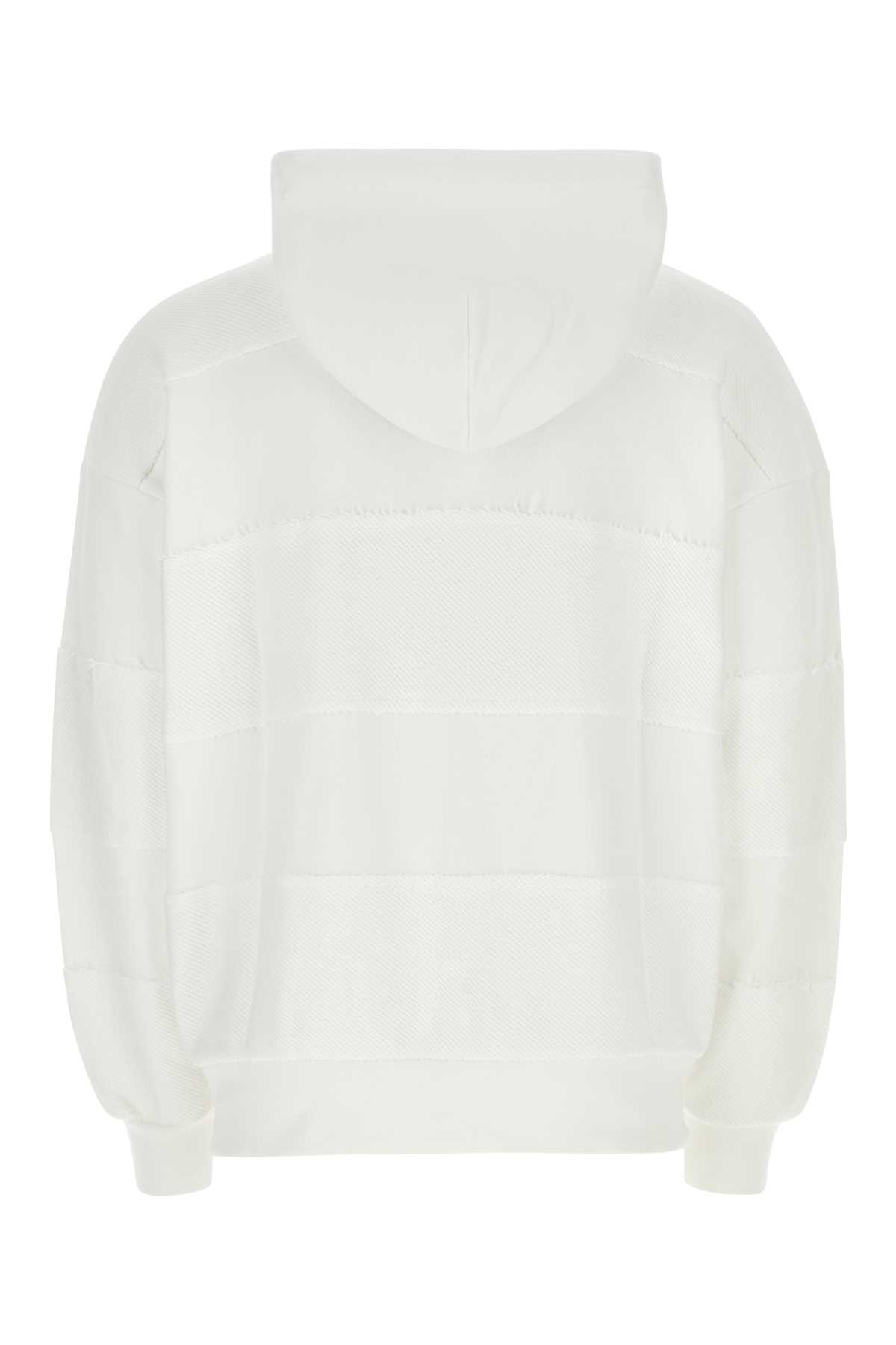 Botter White Cotton Oversize Sweatshirt In Whitonalstr