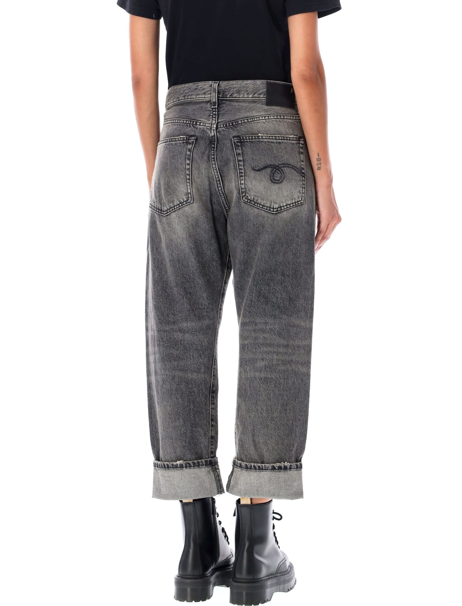 Shop R13 Cross Over Jeans In Leyton Black