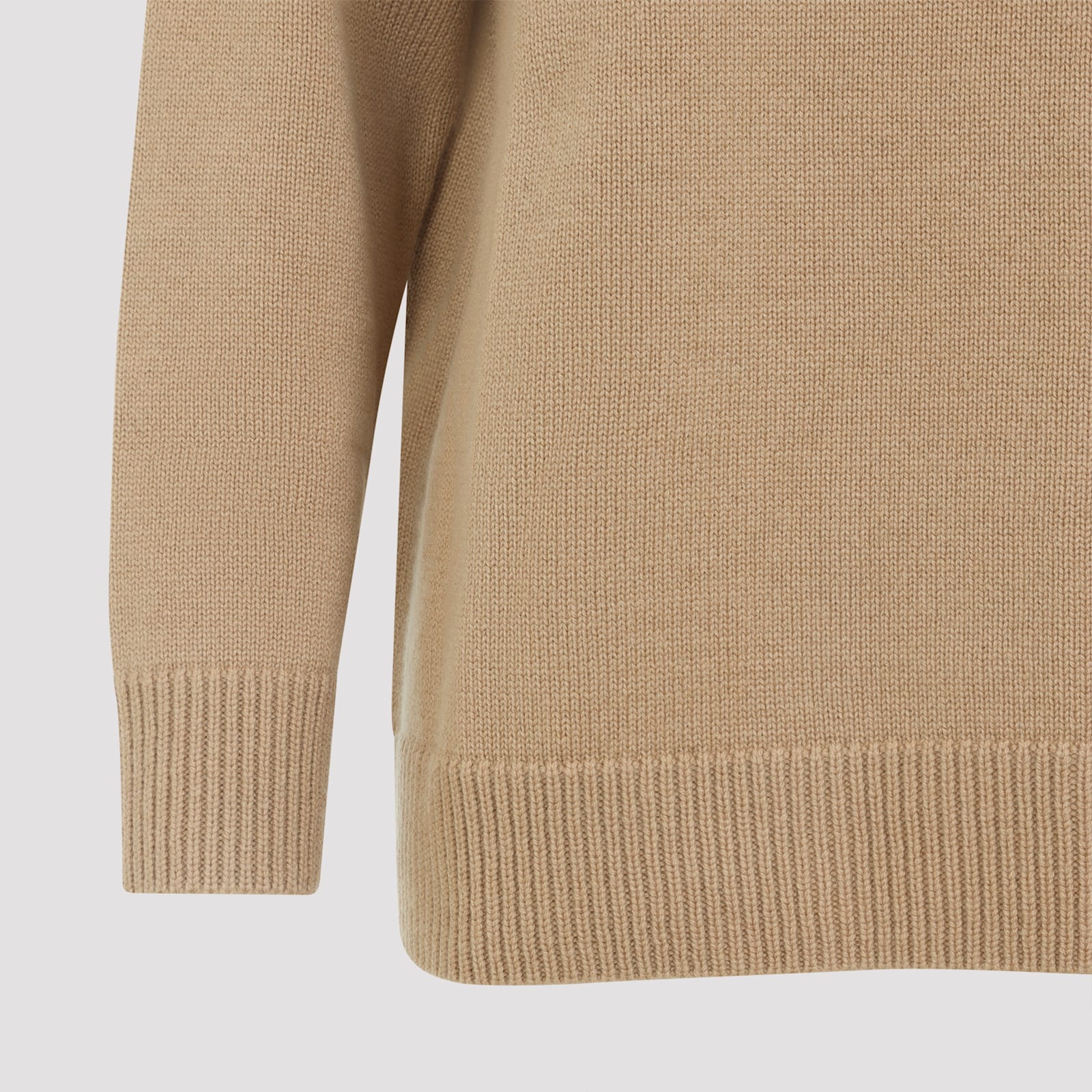 Max Mara Relaxed Fit Knit Sweater With Hood In Brown
