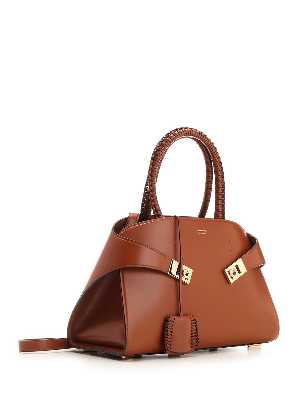 Shop Ferragamo Hug Small In Brown