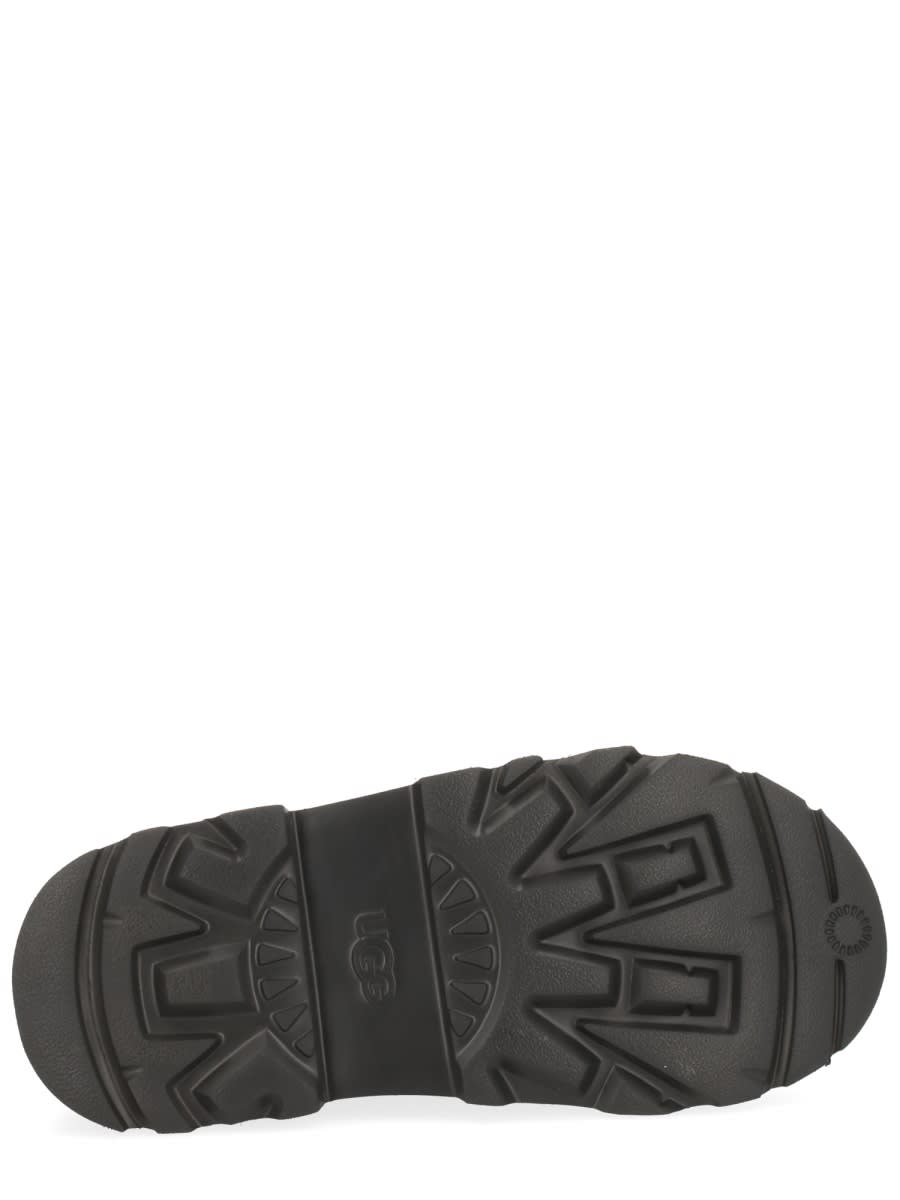 Ugg Chunky Sole Round Toe Boots With Pull Tab In Brown