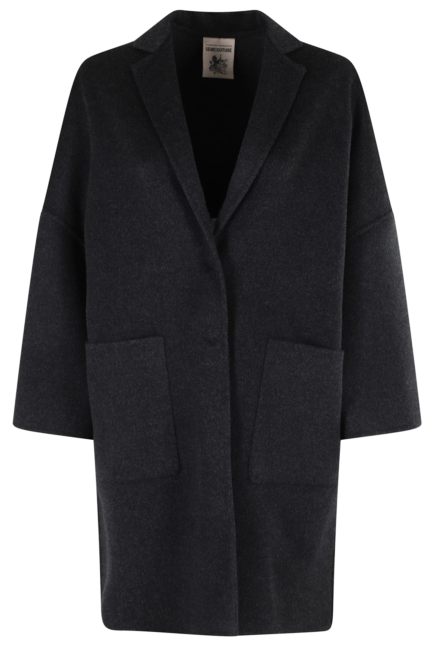 Semicouture Single-breasted Coat In Black