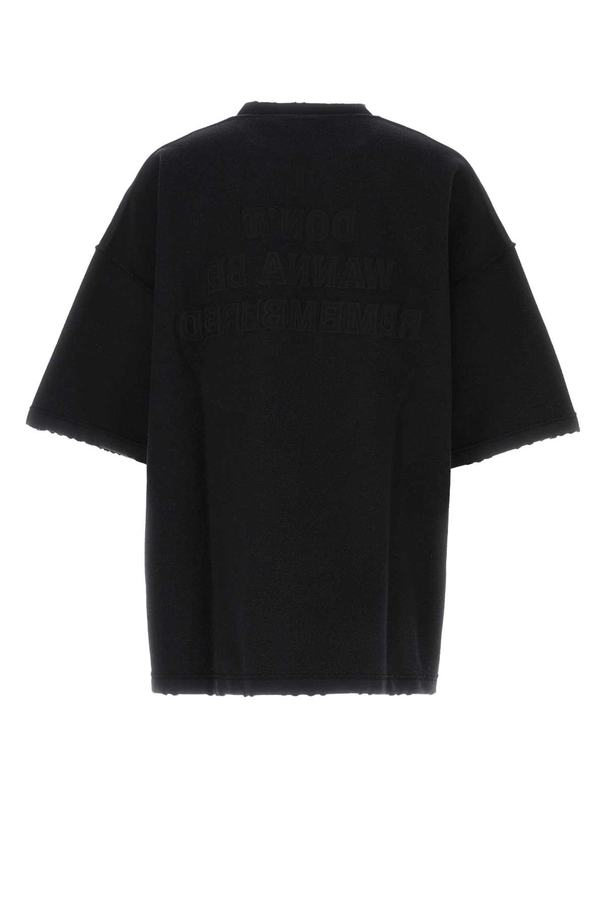 Vetements Black Cotton Blend Oversize T-shirt In Dirtyblack