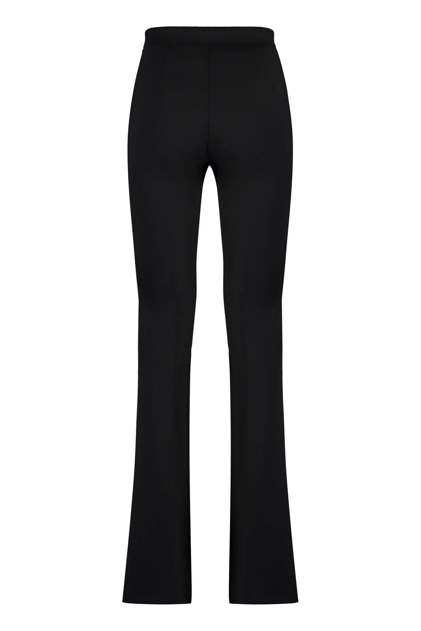 Shop Pinko Hulka Flared Viscose Trousers In Nero