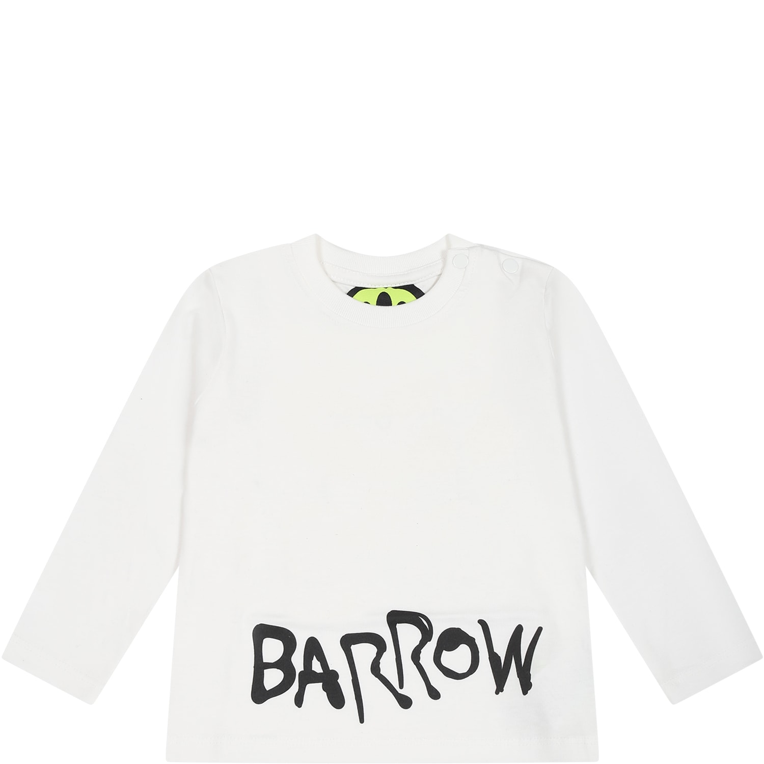 Shop Barrow White T-shirt For Baby Kids With Logo And Teddy Bear In Off White