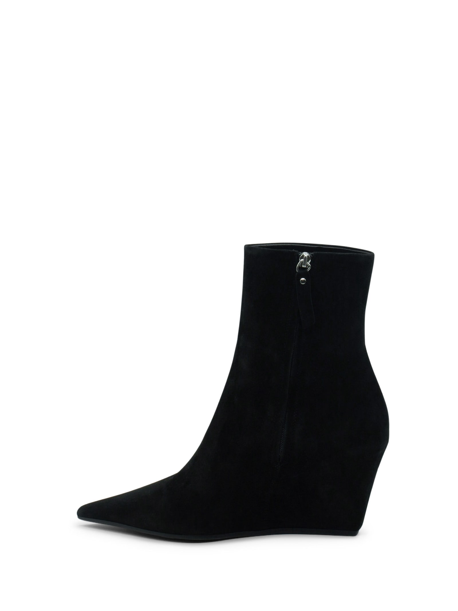 Shop Vic Matie Suede Pointed Toe Heel Ankle Boot In Black