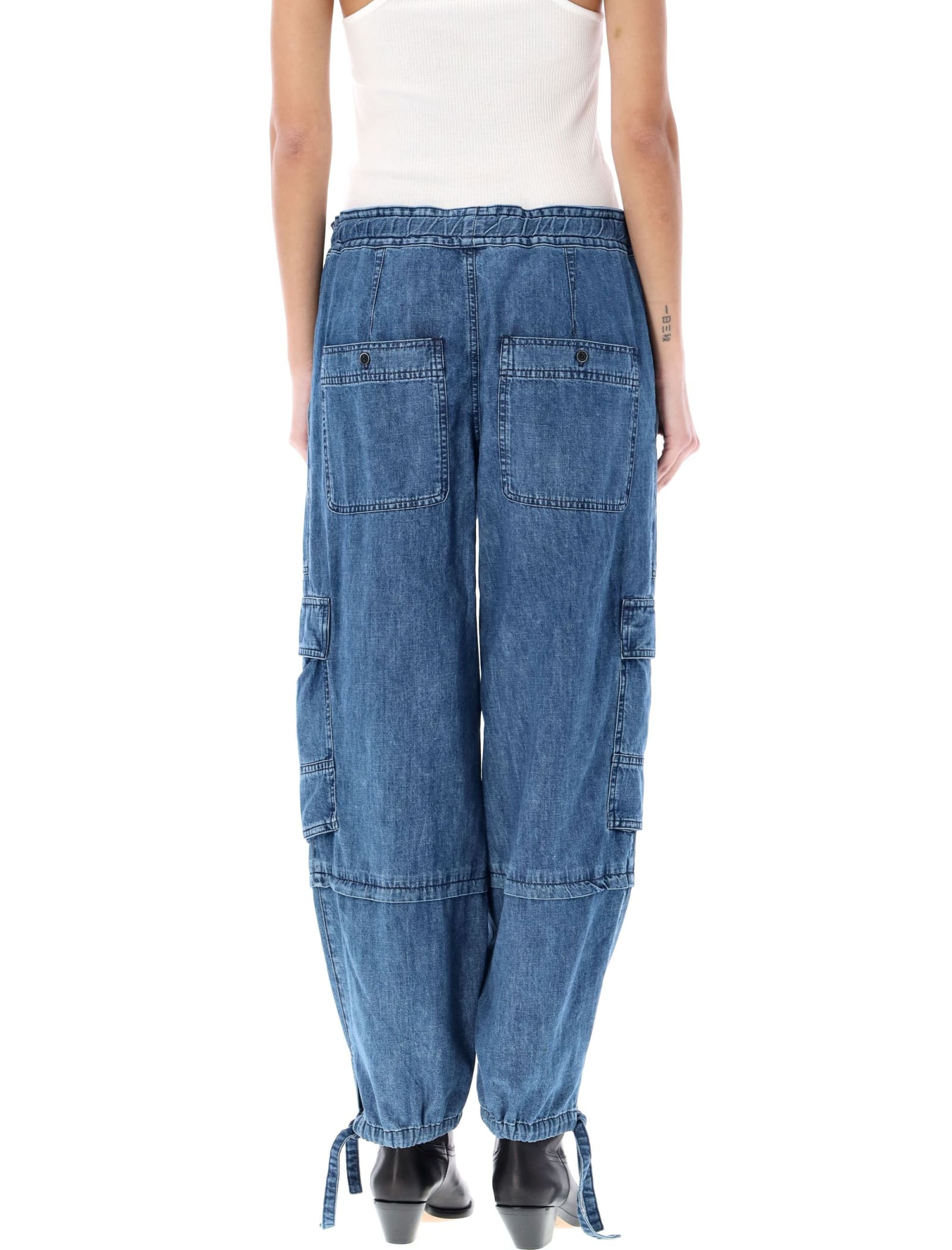 Shop Marant Etoile Ivy Cargo Pants In Blue