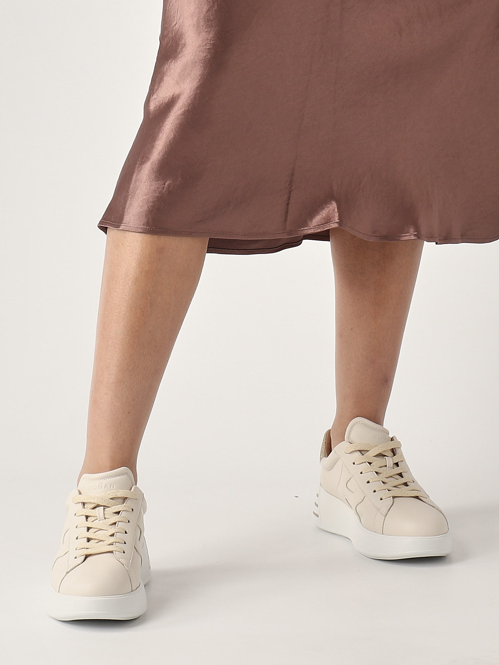 Max Mara Satin Alessio Midi Skirt In Rosa Antico