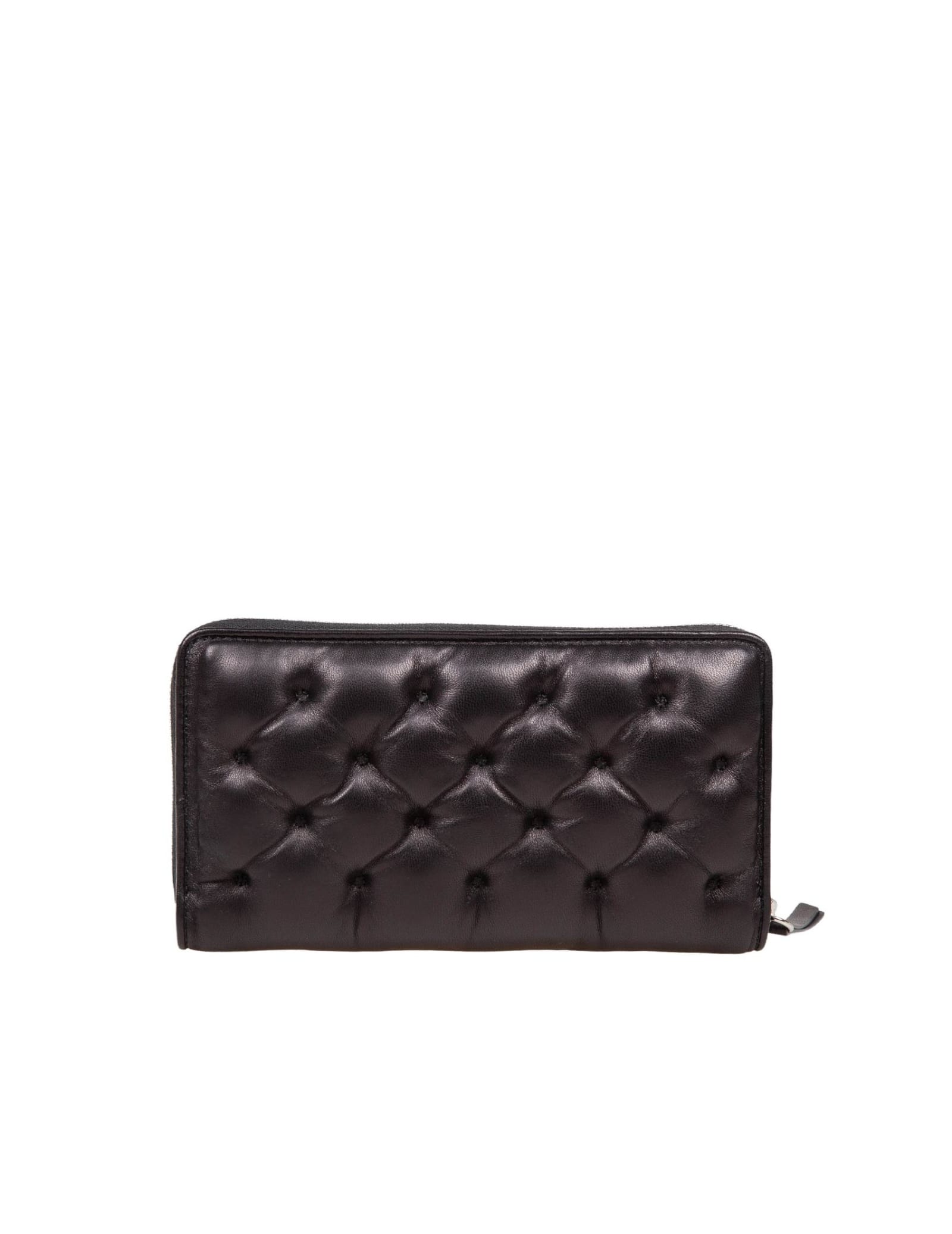 Shop Maison Margiela Black Quilted Leather Wallet