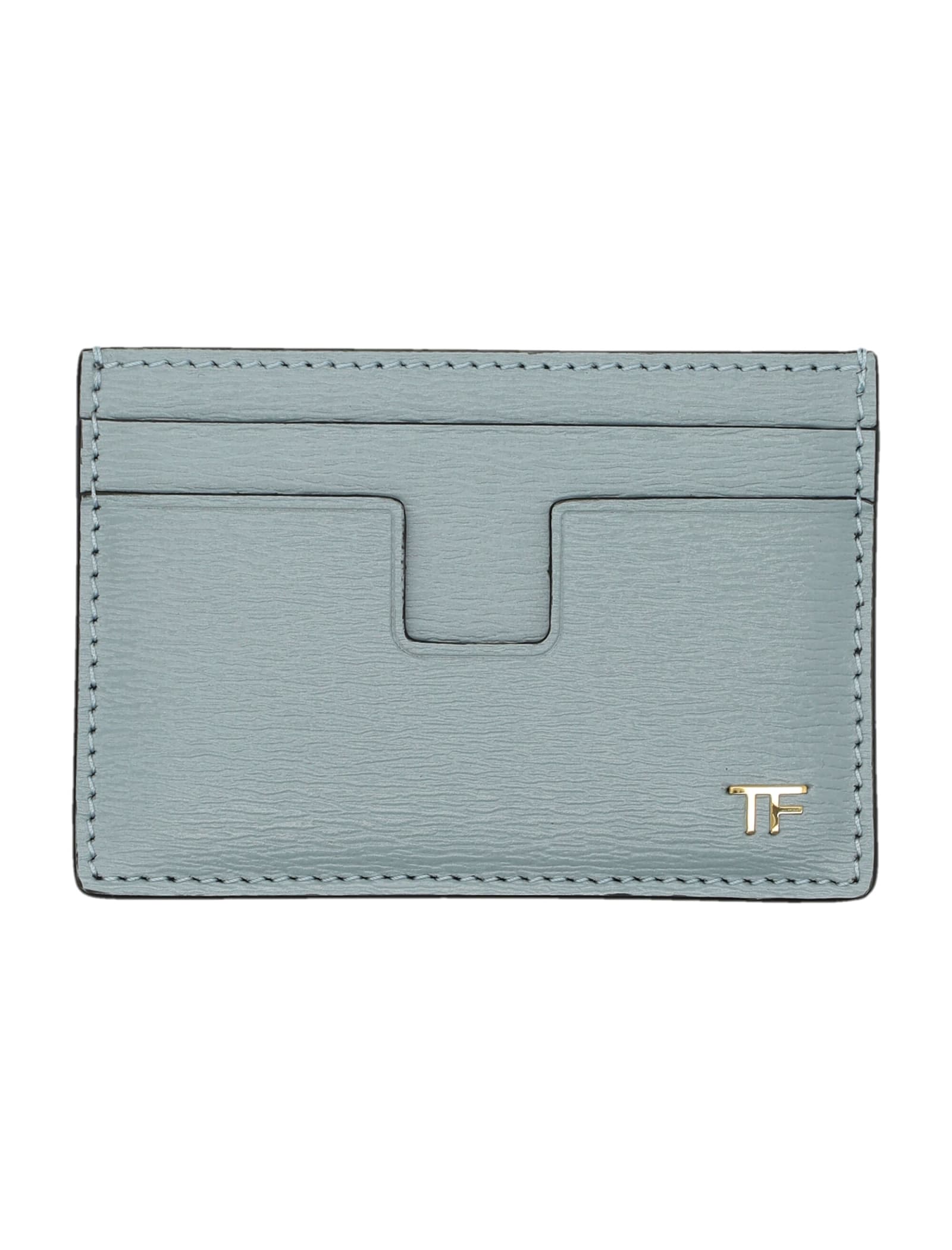 Shop Tom Ford Saffiano Cardholder In Sky Blue