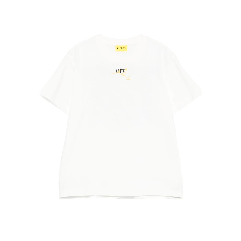 Off-white Paint-splatter Short-sleeve T-shirt In White