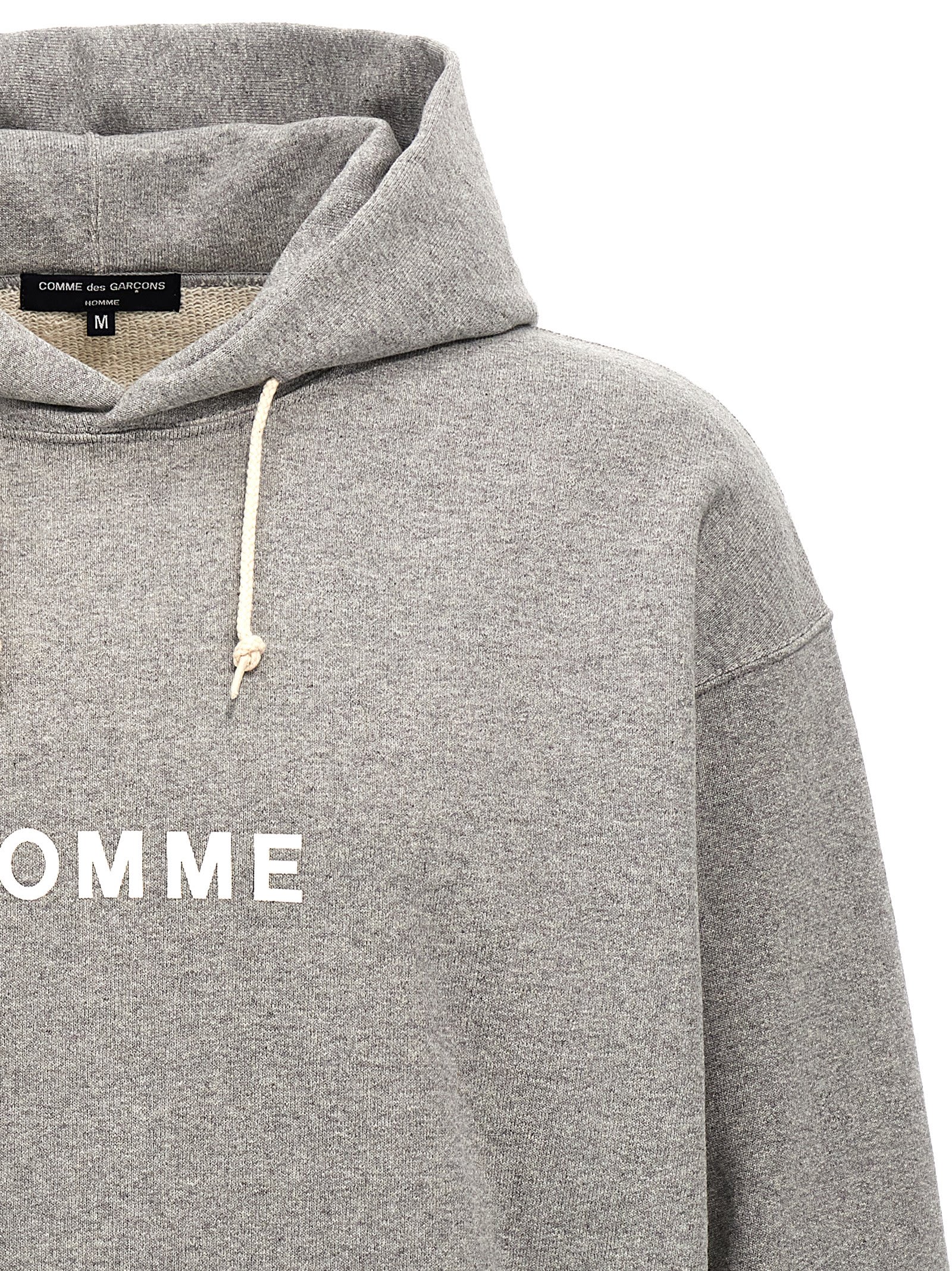 Shop Comme Des Garçons Homme Deux Logo Print Hoodie In Gray