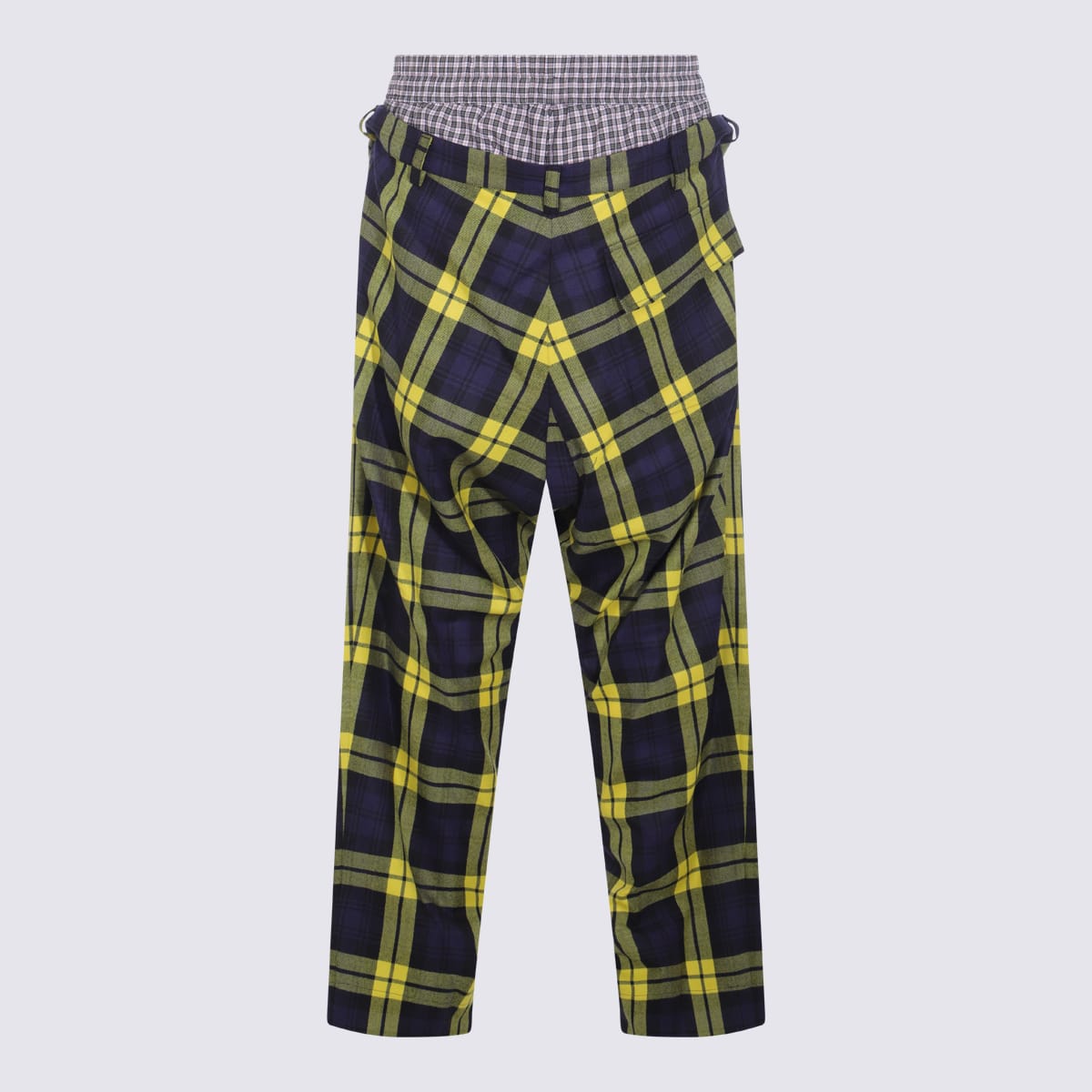 Vivienne Westwood Checkered Trousers Drawstring Button Detail In Multi