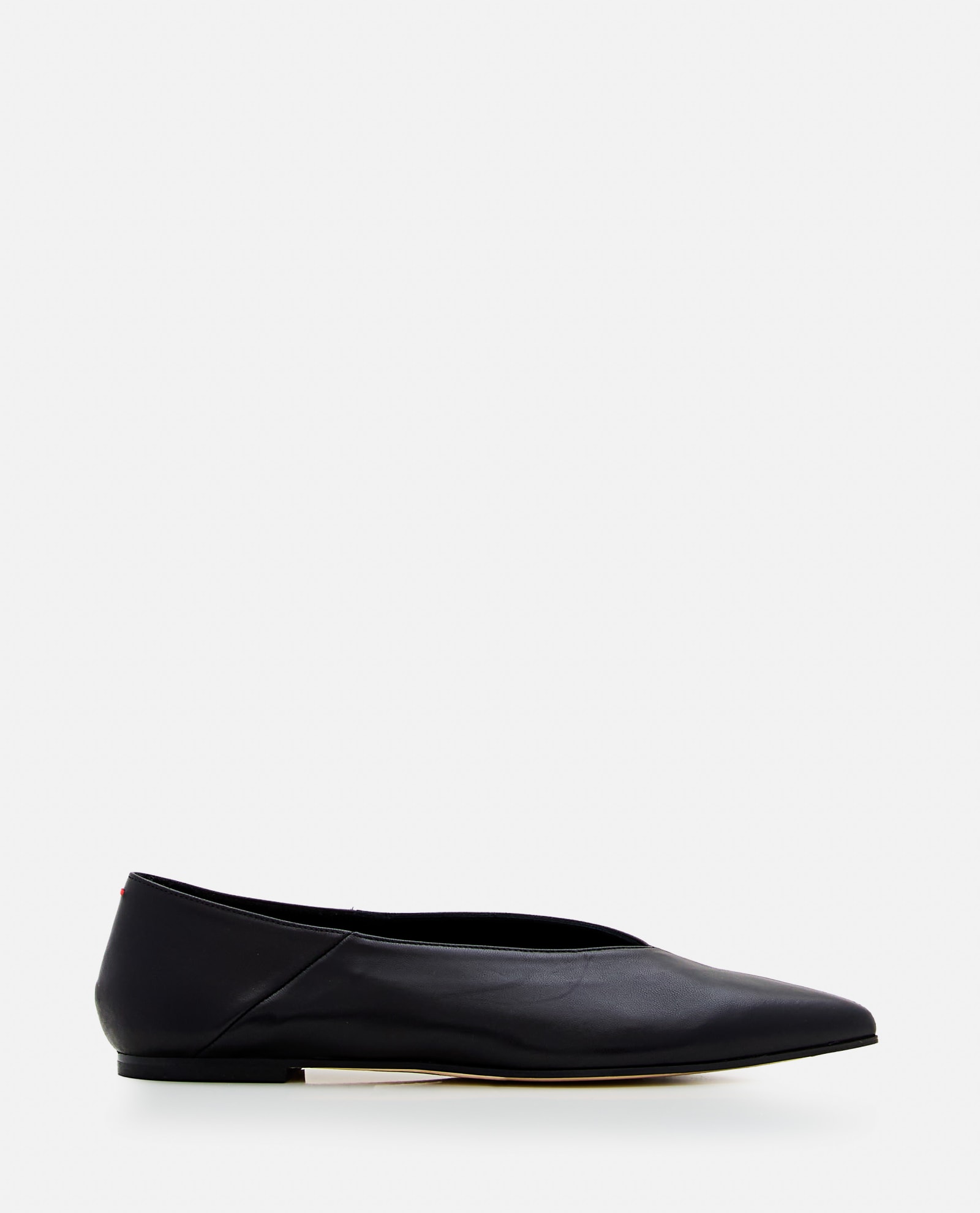 aeyde Black Moa Leather Ballerinas