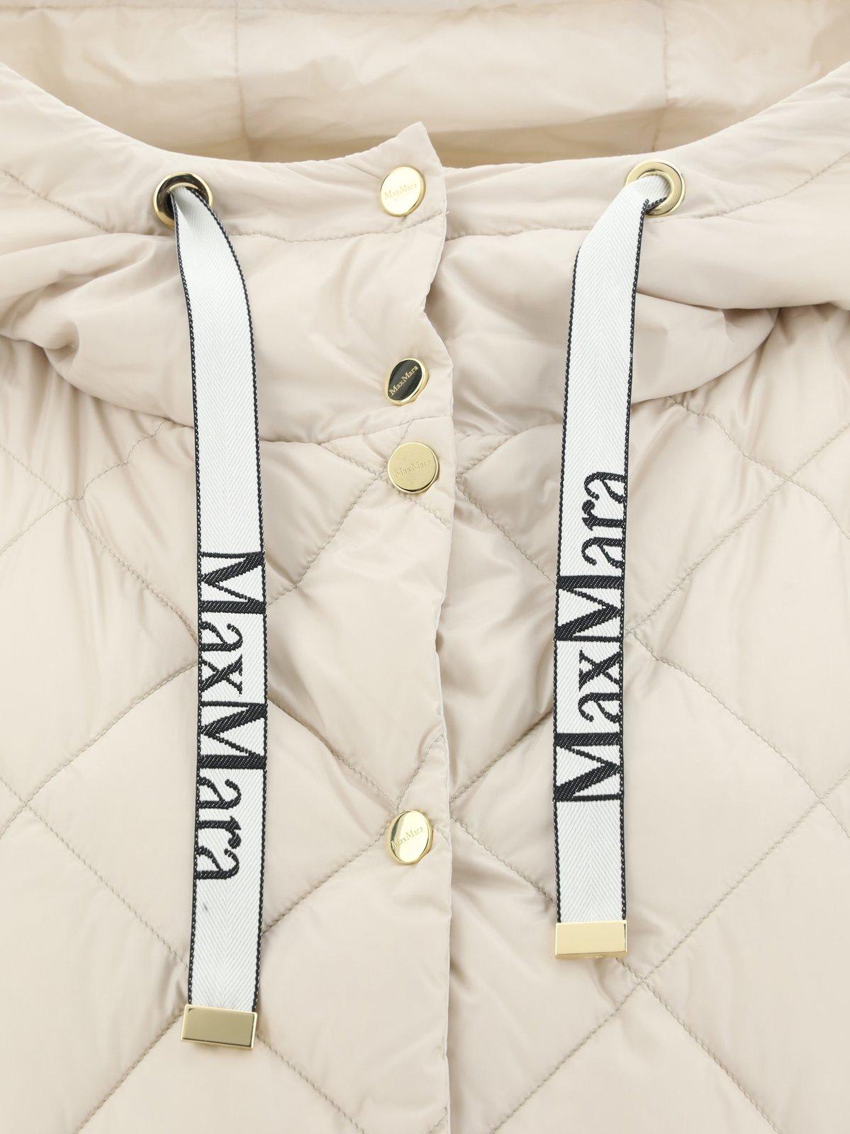 Shop Max Mara The Cube Quilted Down Vest In Sabbia
