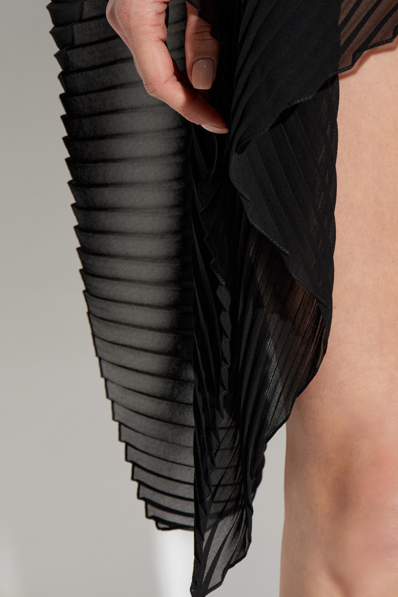 Emporio Armani Butterfly Chiffon Cape In Black