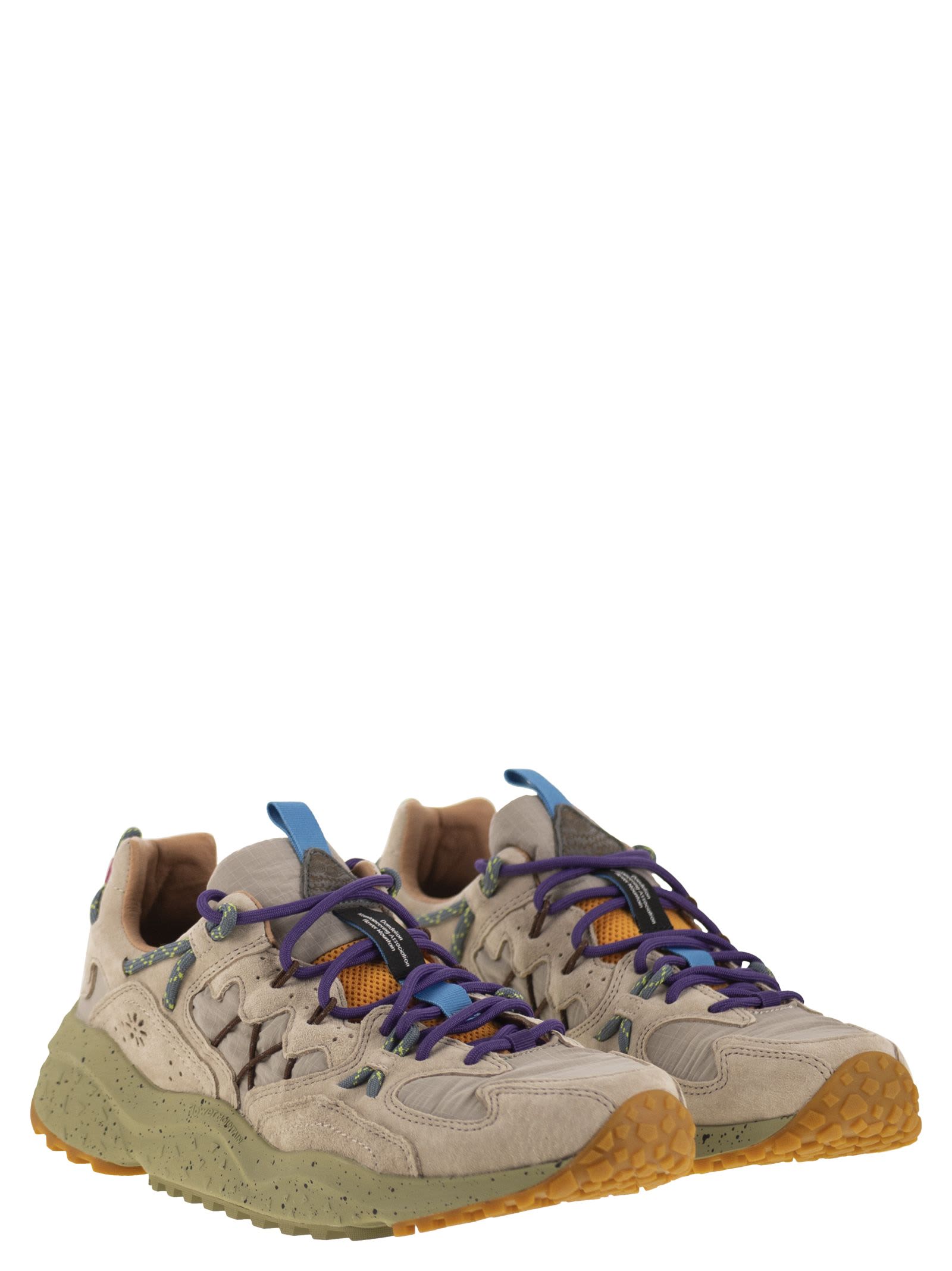 Flower Mountain Yamabushi - Sneakers In Suede And Technical Fabric In Multi