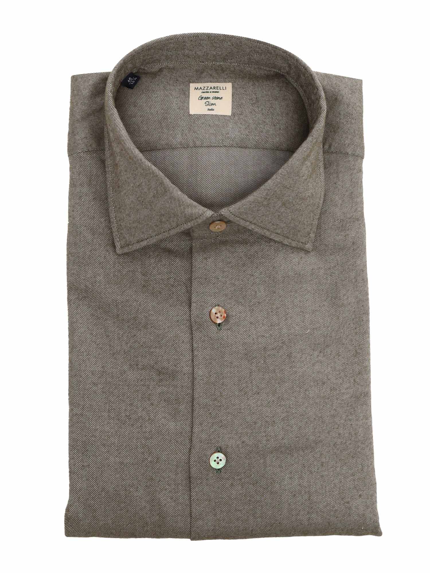 MAZZARELLI GREEN COTTON SHIRT 