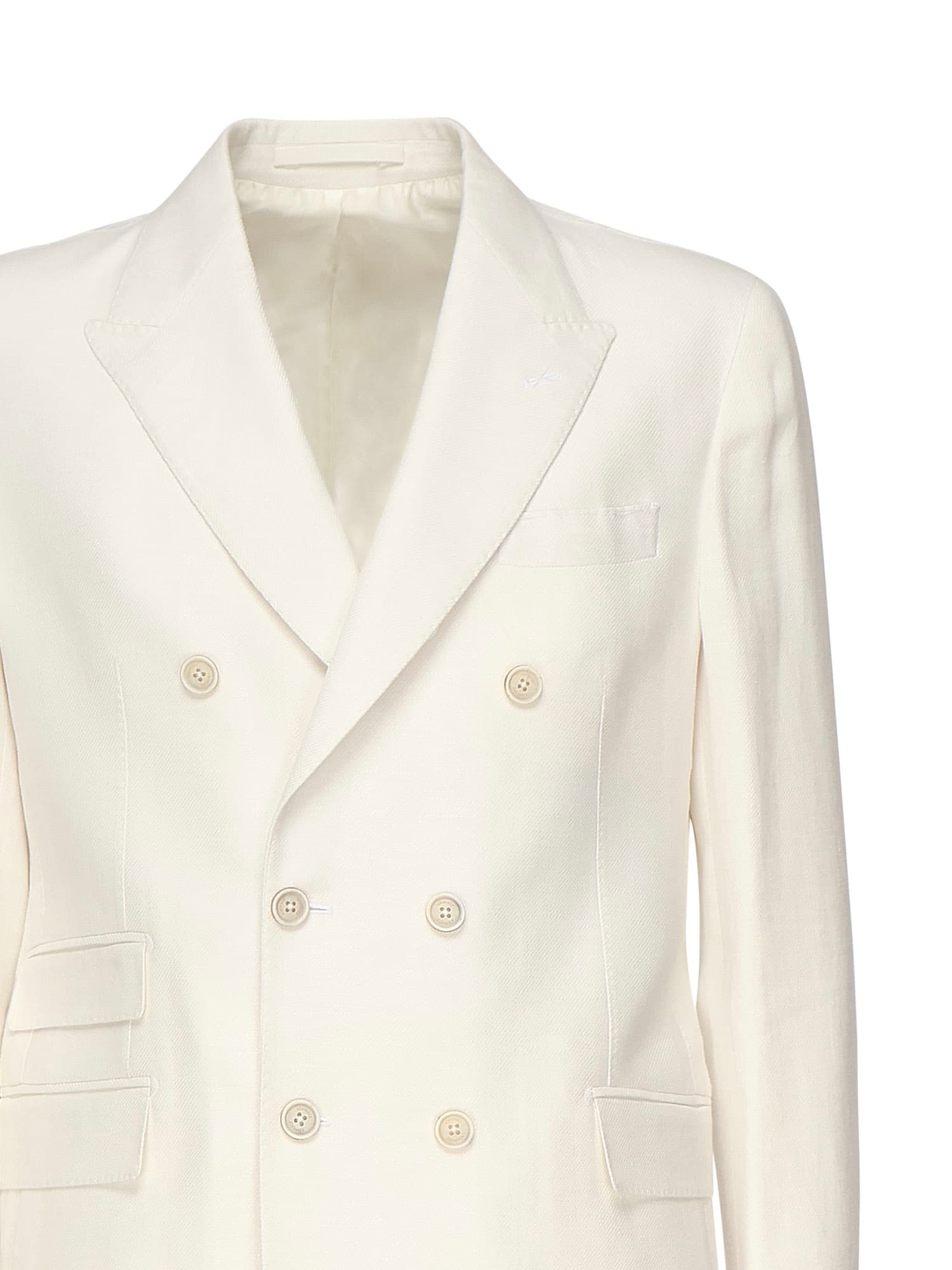 Double-breasted Linen Blend Suit