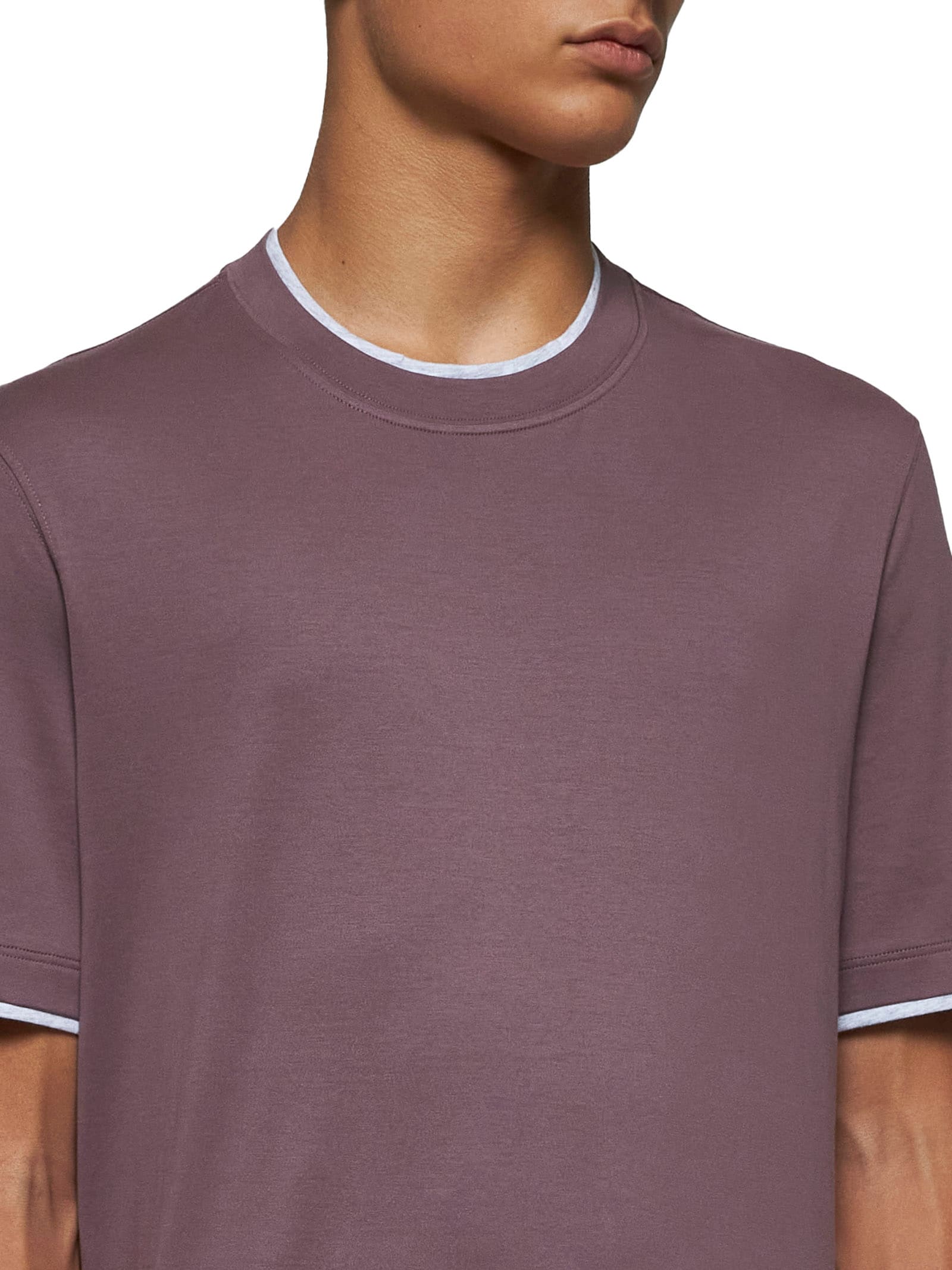 Shop Brunello Cucinelli T-shirt In Cipolla+grigio Chiaro