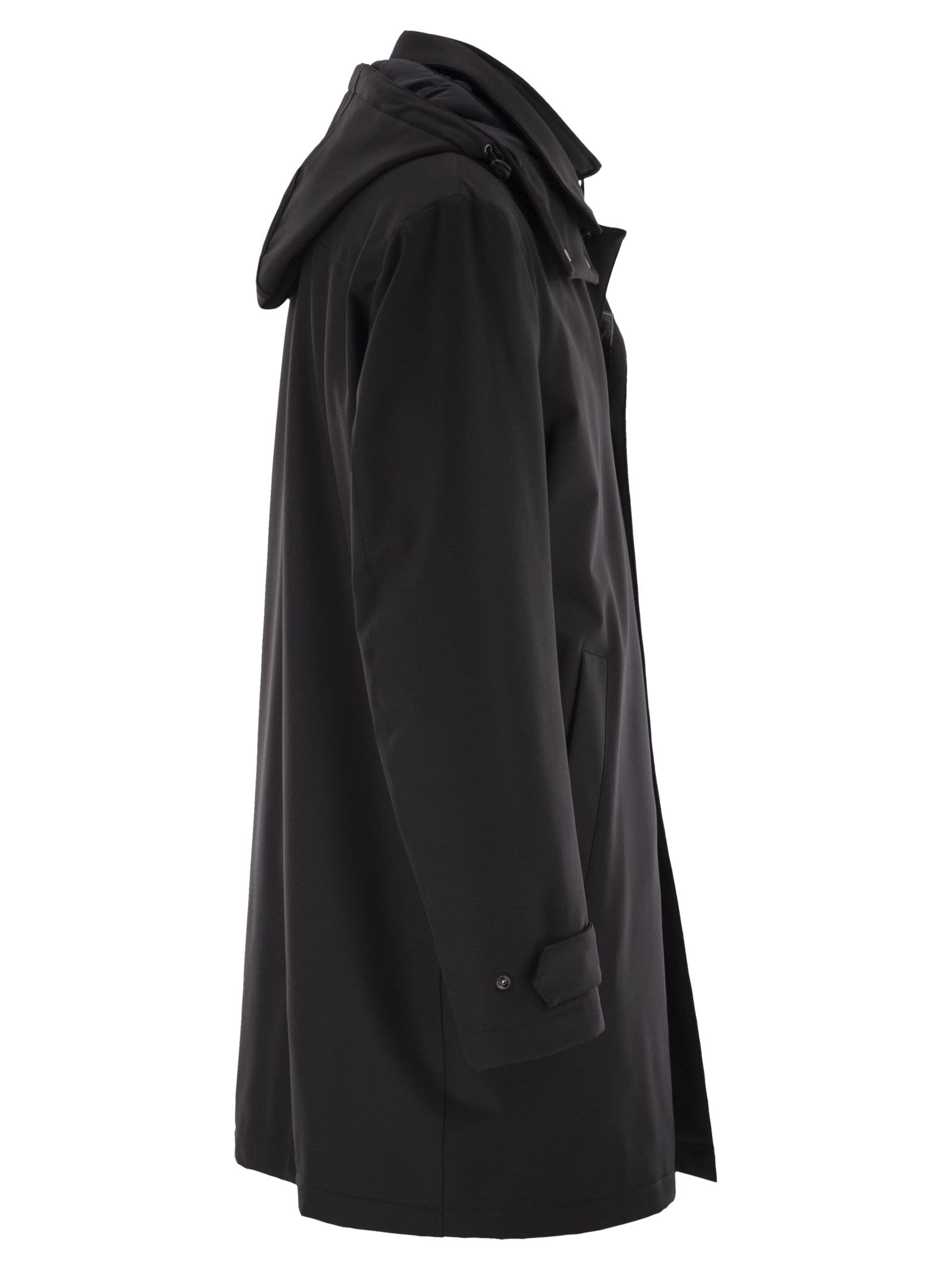 Fay Men Morning Coat Travel In Jersey Stretch In Black
