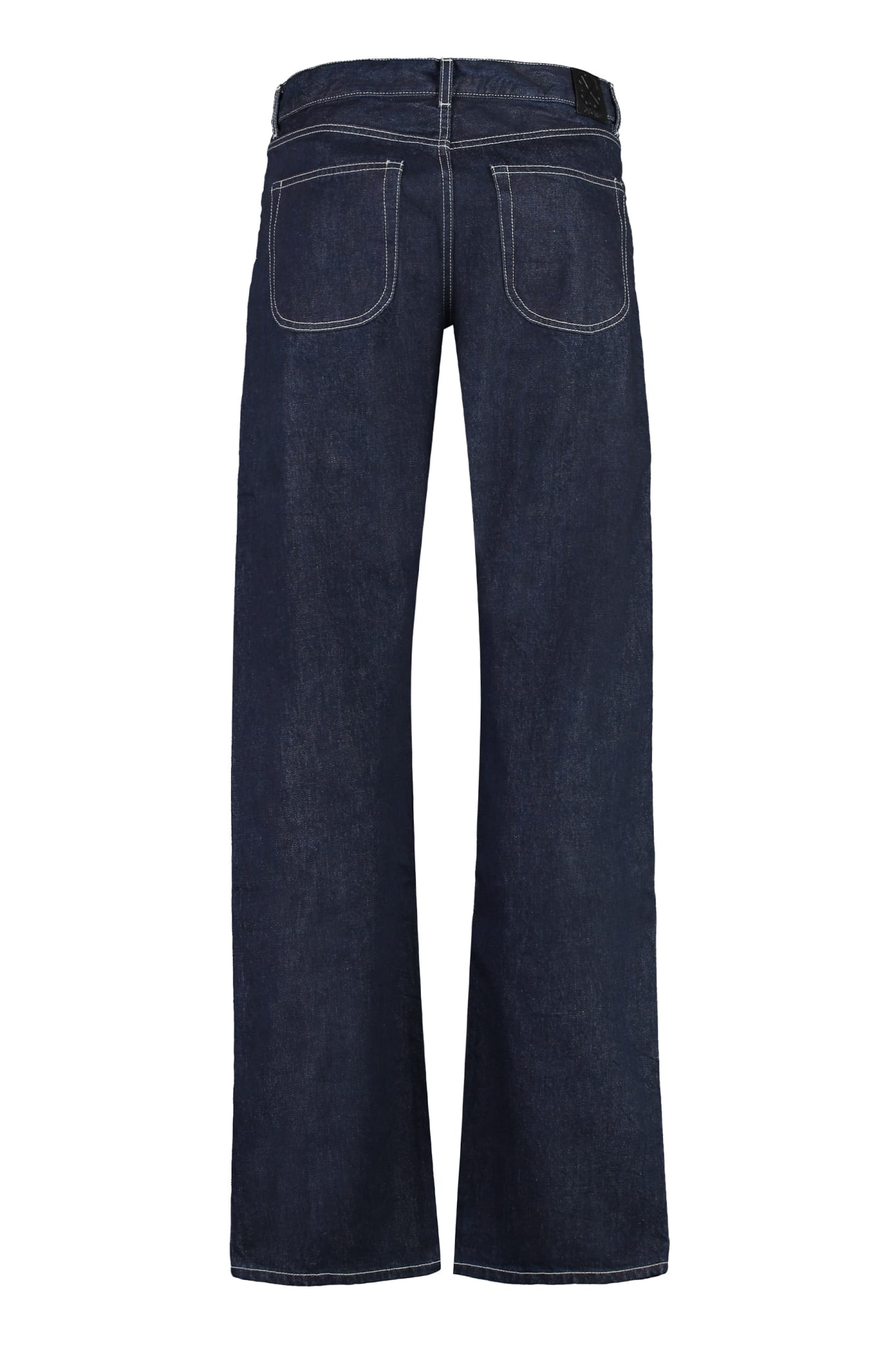 Shop Off-white Straight-leg Trousers In Blu
