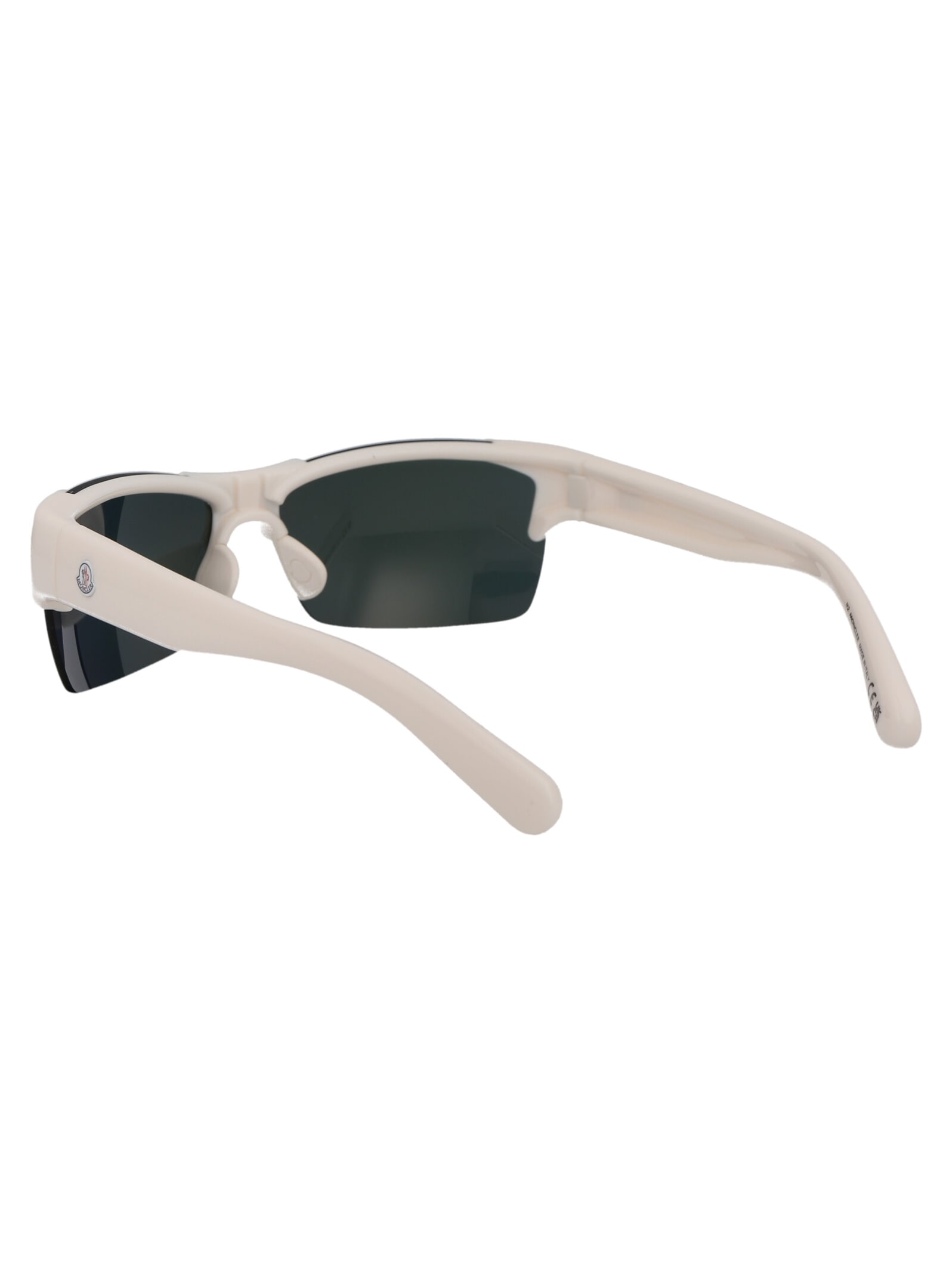 Shop Moncler Ml0282 Sunglasses In 21g Bianco Lucido