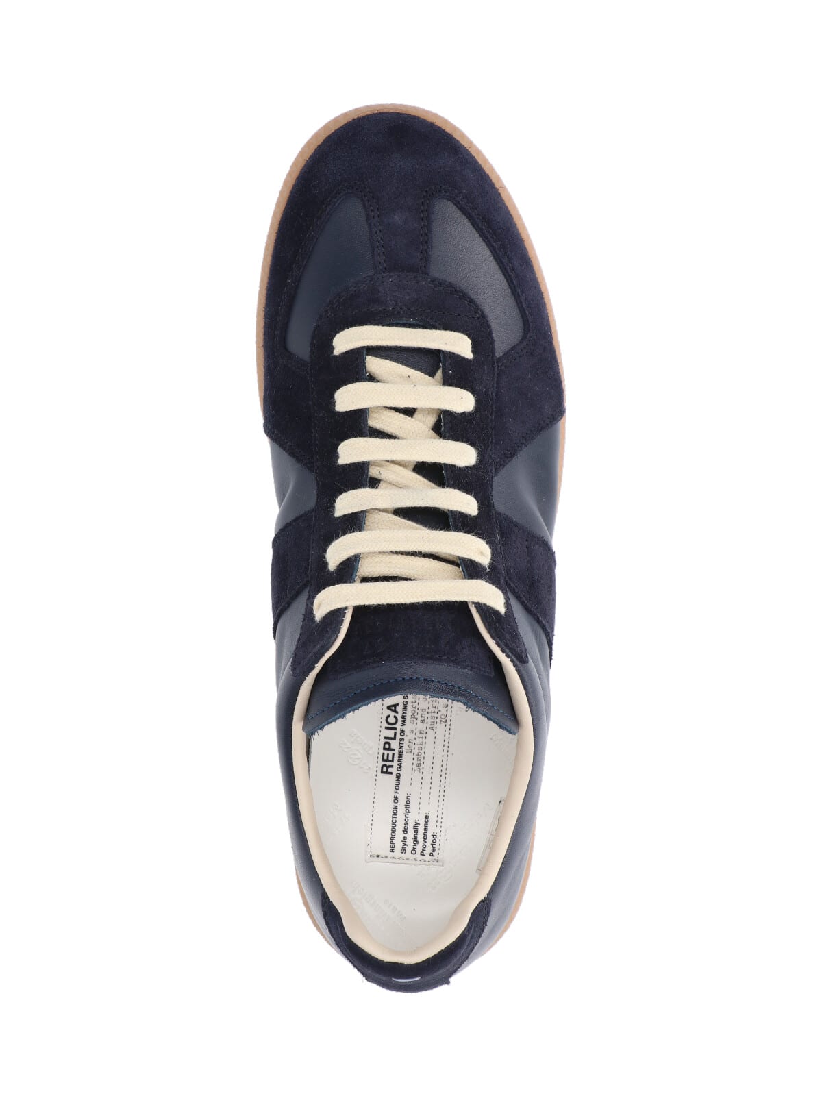 Maison Margiela Casual Low Top Sneakers With Suede Panels In Black