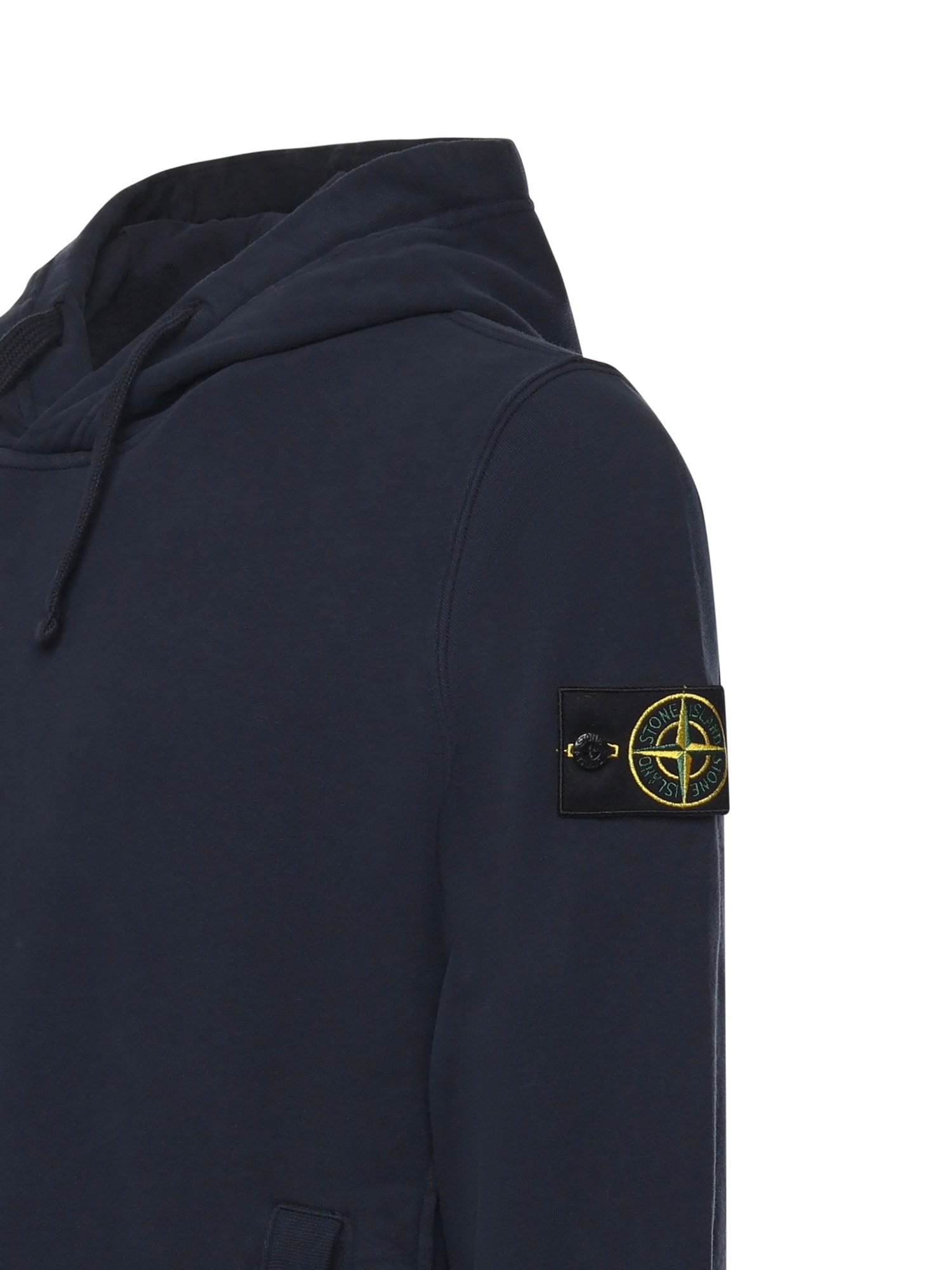 Stone Island Hoodie With Logo In Blue