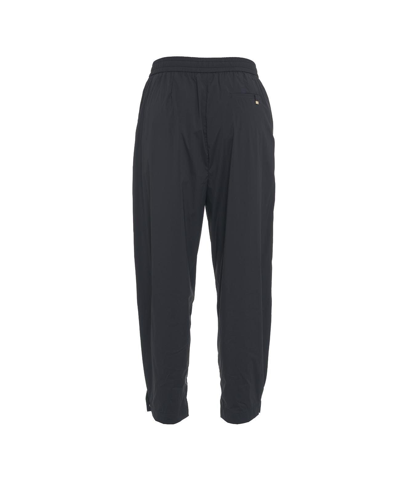 Herno Lightweight Drawstring Cropped Trousers In Black