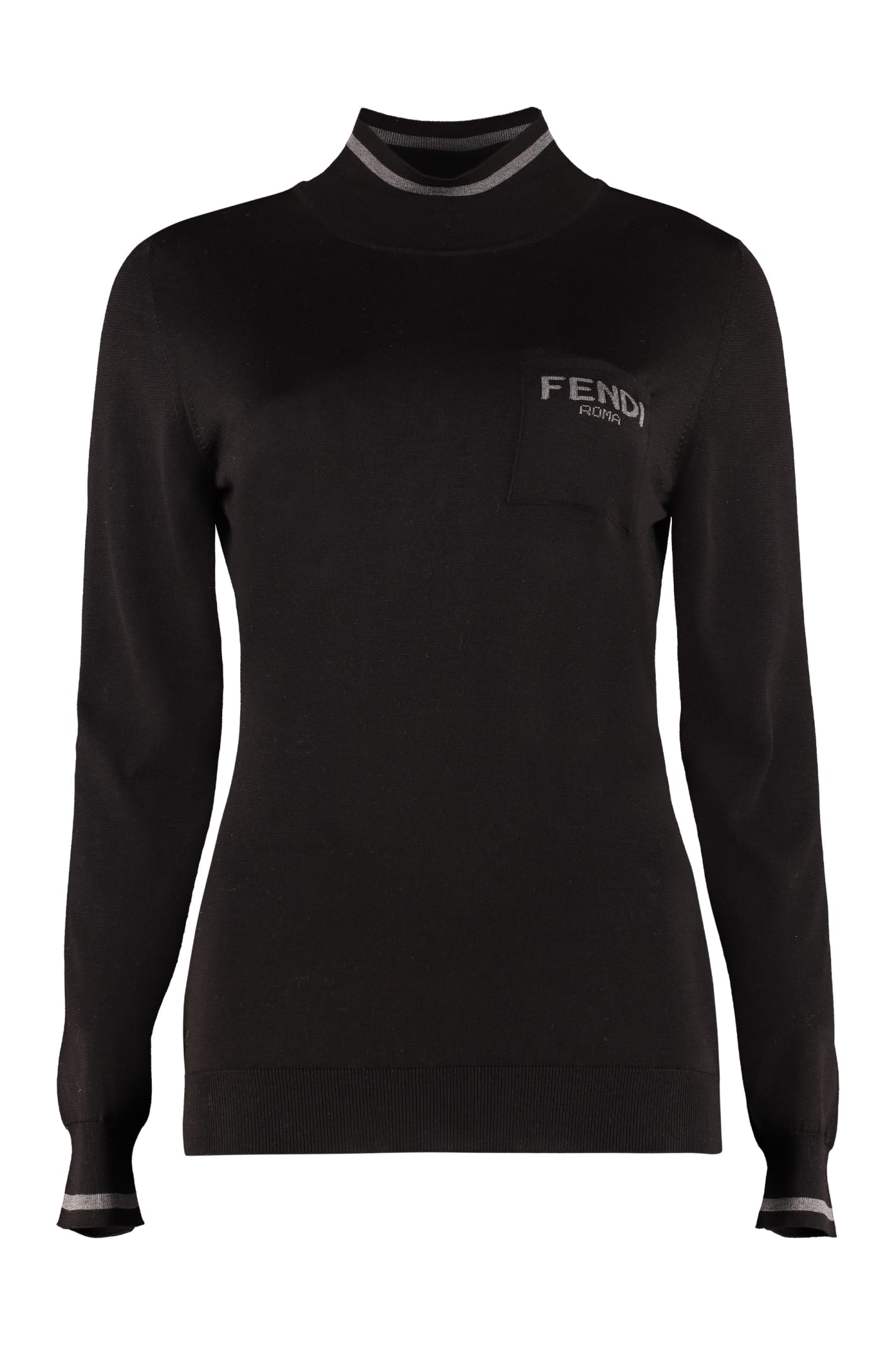 Click to view more detailed imagery on our partner's website Fendi Long Sleeve Turtleneck In Black
