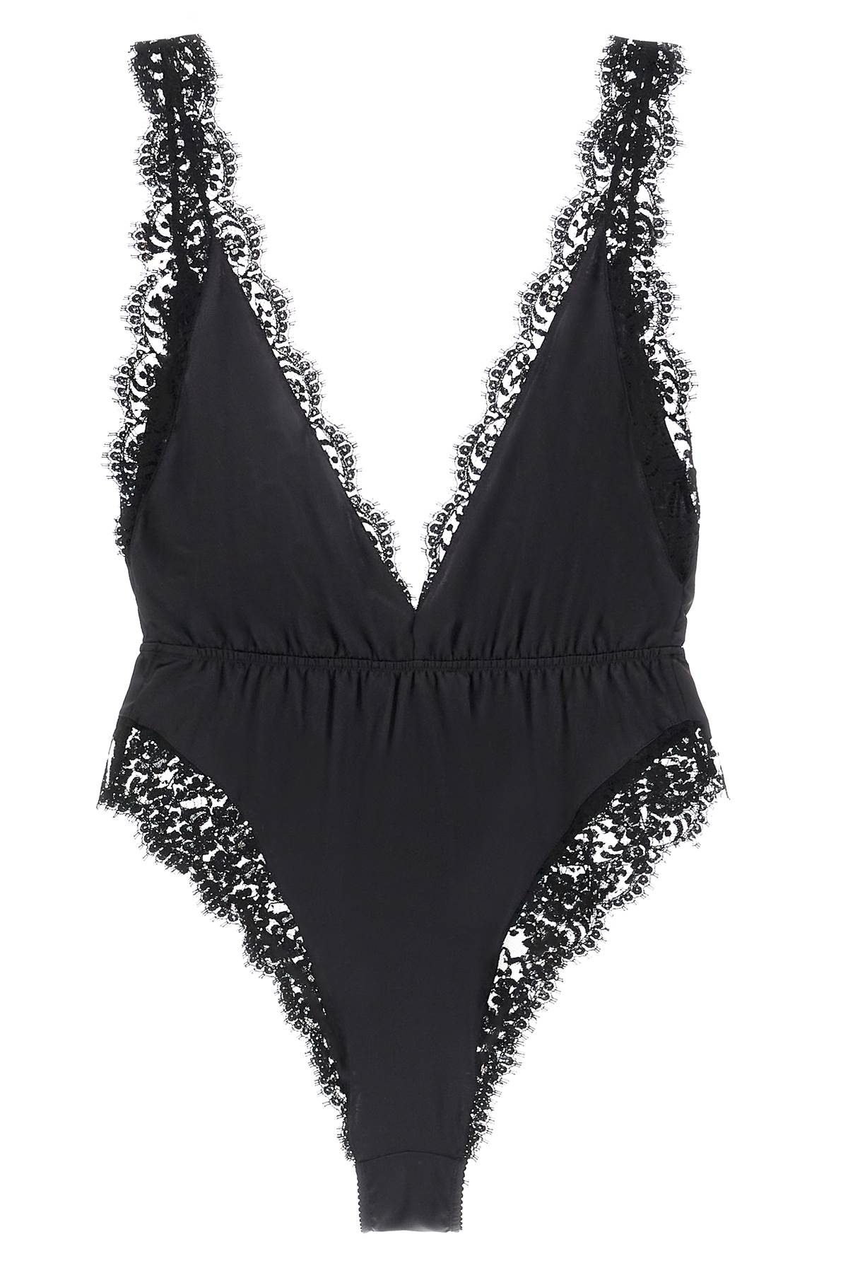 Dolce & Gabbana Silk And Lace Lingerie Set For The In Nero (black)