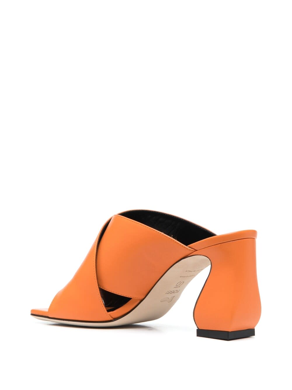 Si Rossi Leather Mules In Orange