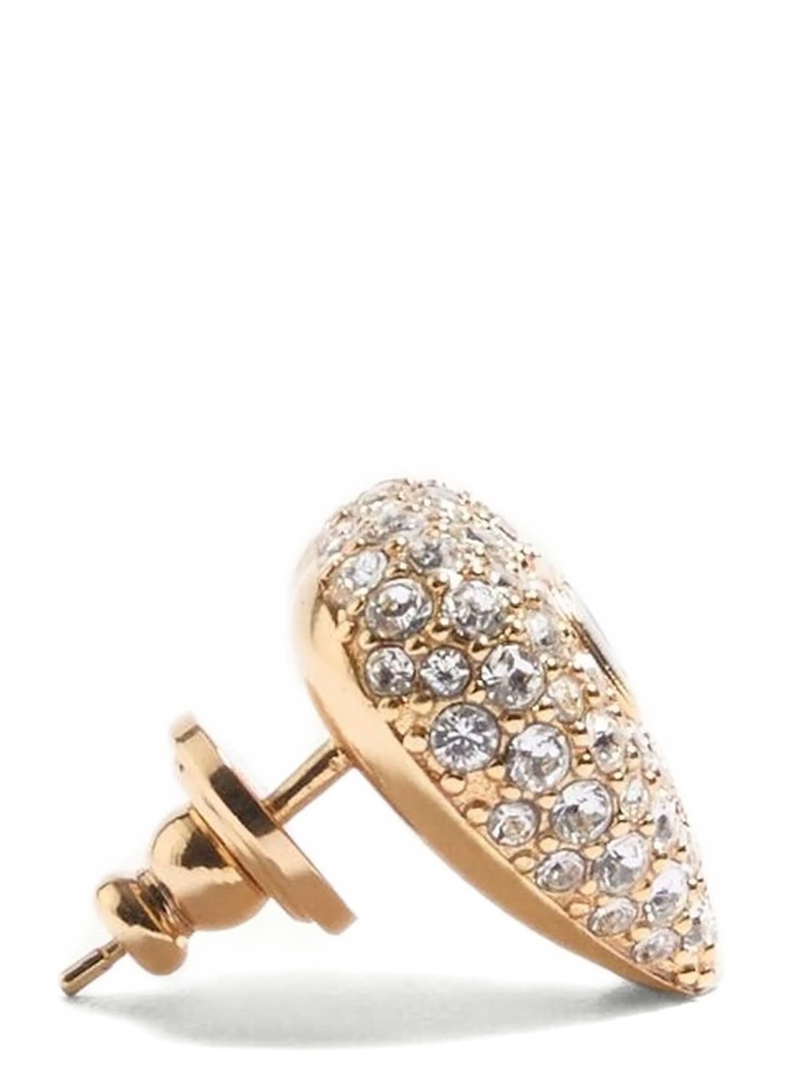 Valentino Stone Embellished Gold-tone Stud Earrings In Gold