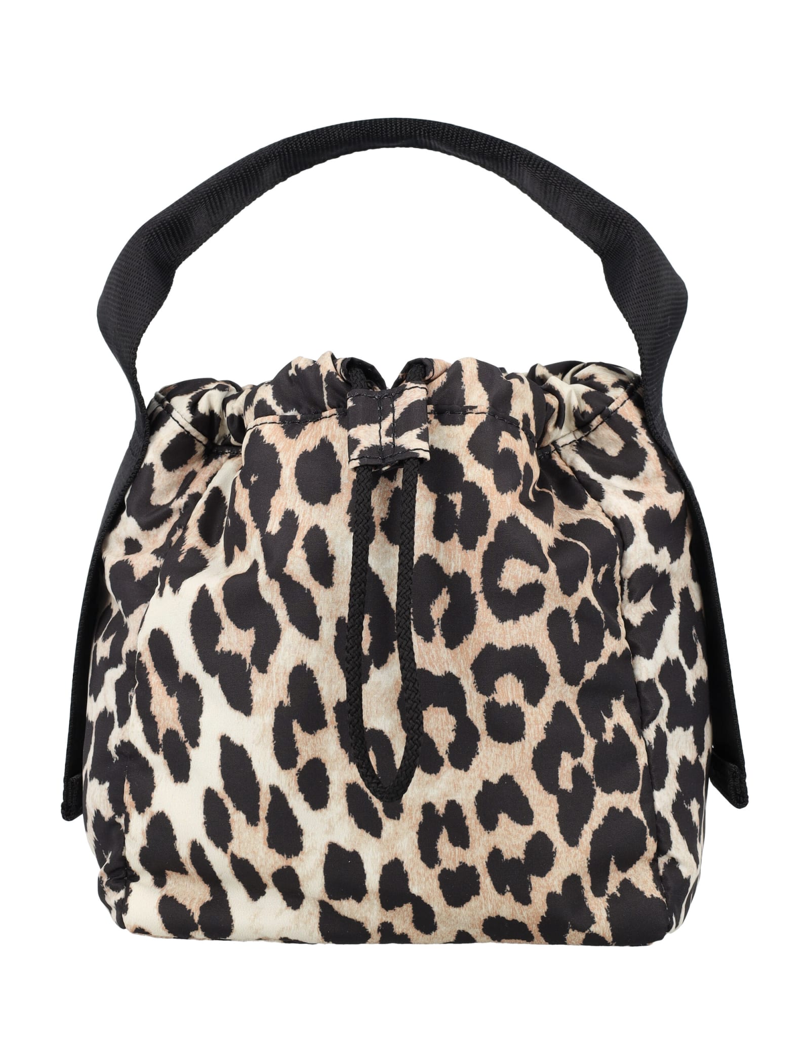 Shop Ganni Recycled Tech Pouch In Leopard